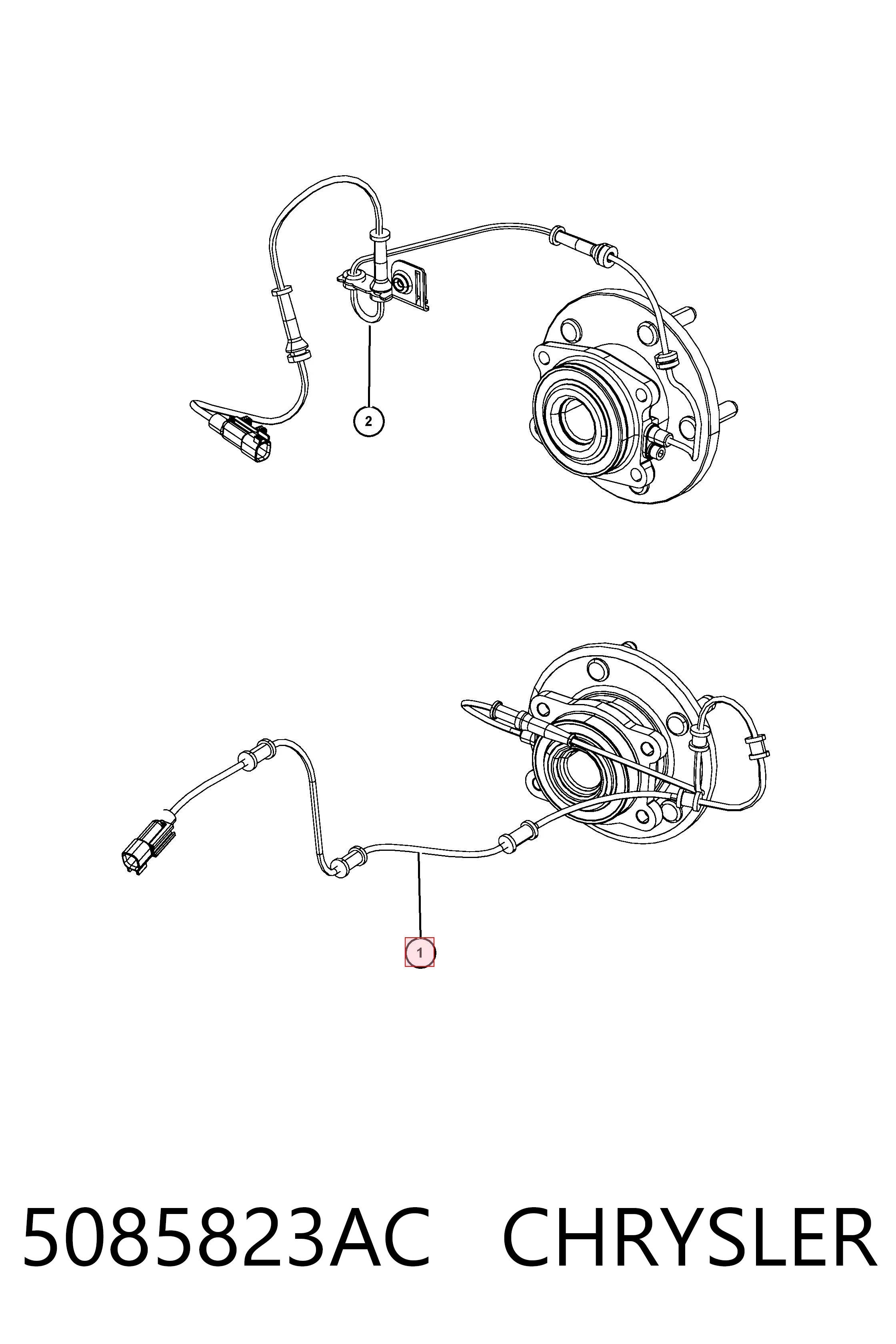 5085823AC Chrysler Sensor revoluciones de la rueda, delantero izquierdo