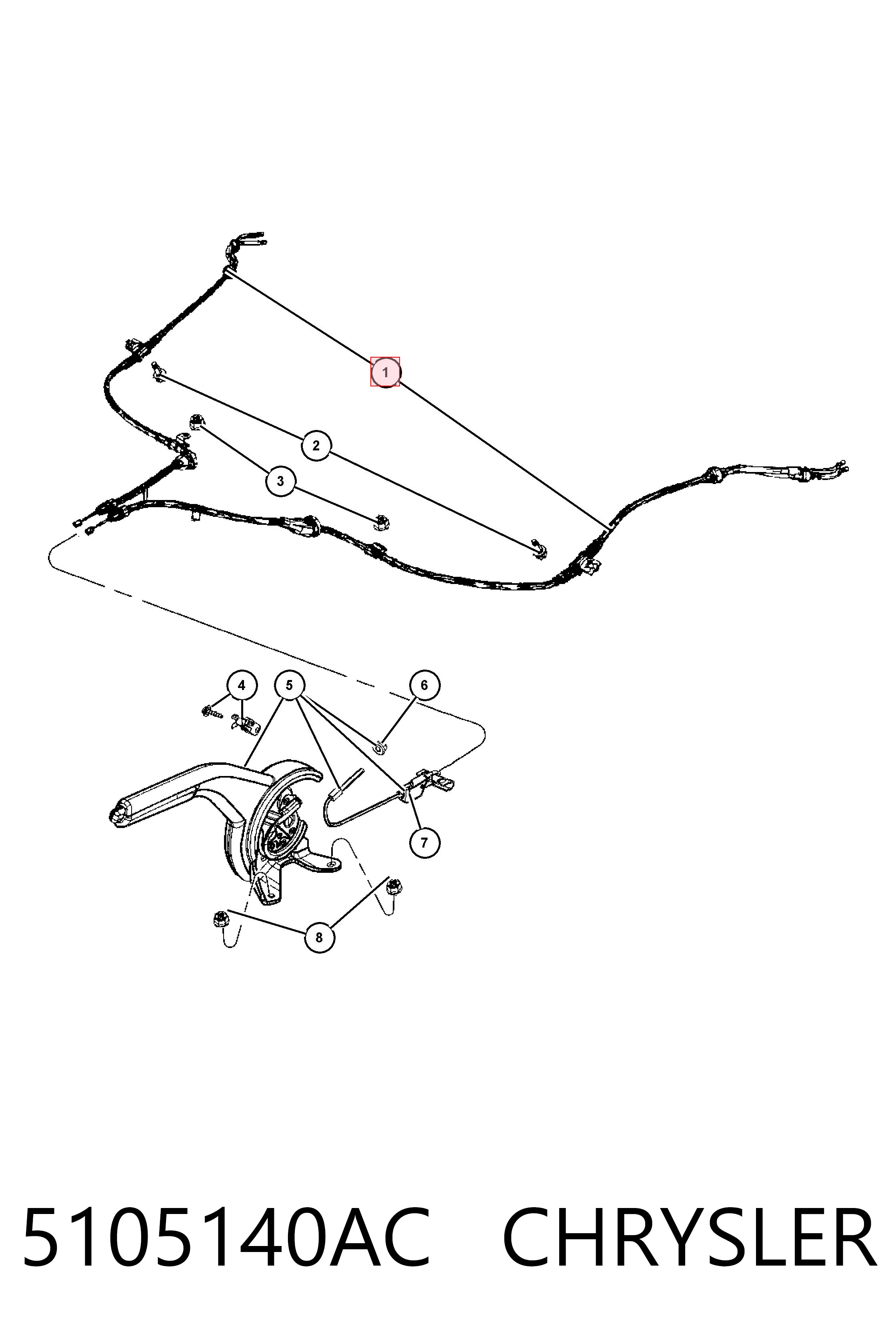  Cable de freno de mano trasero derecho Jeep Compass 
