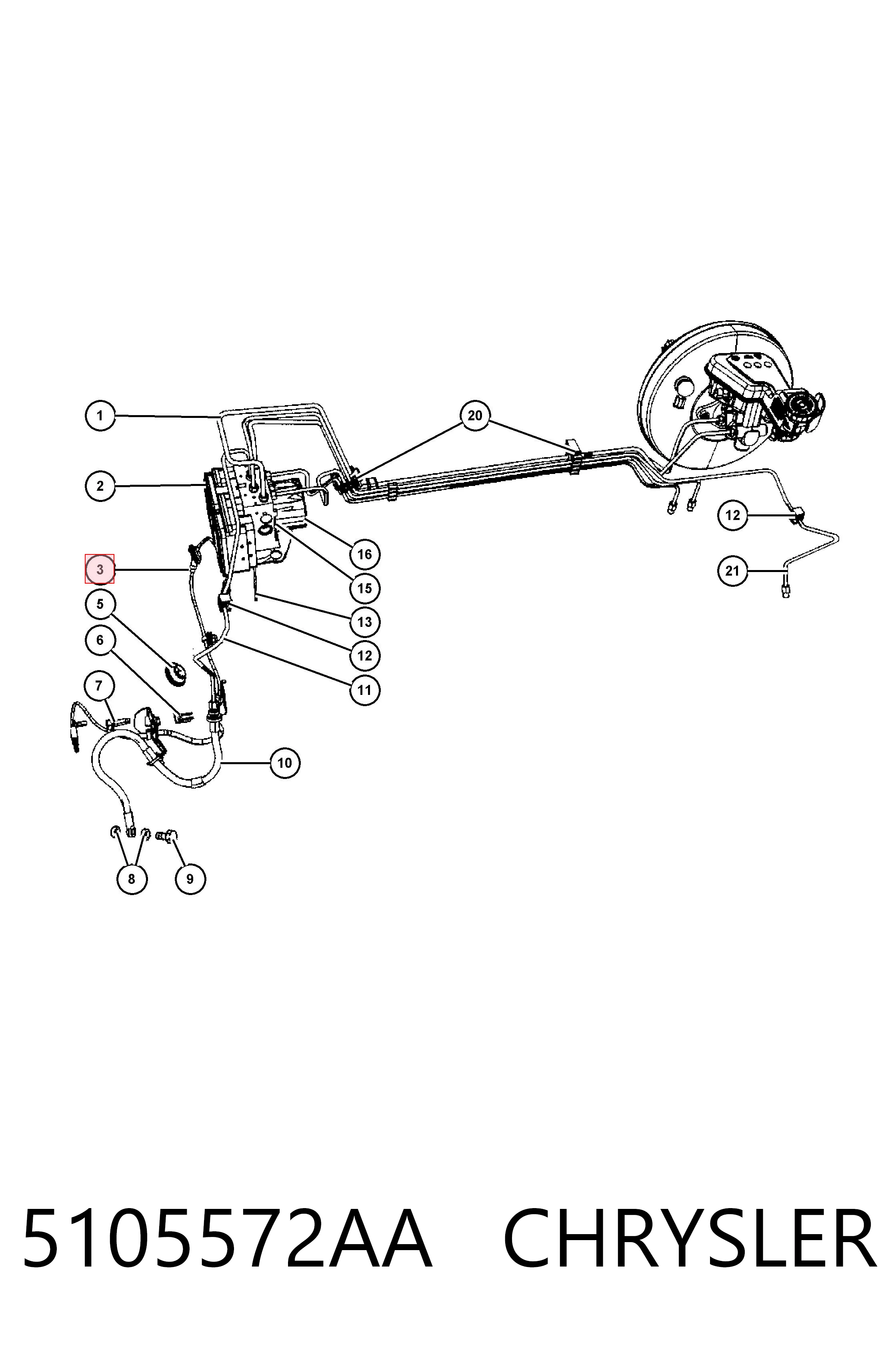 5105572AA Chrysler Sensor de freno, delantero derecho