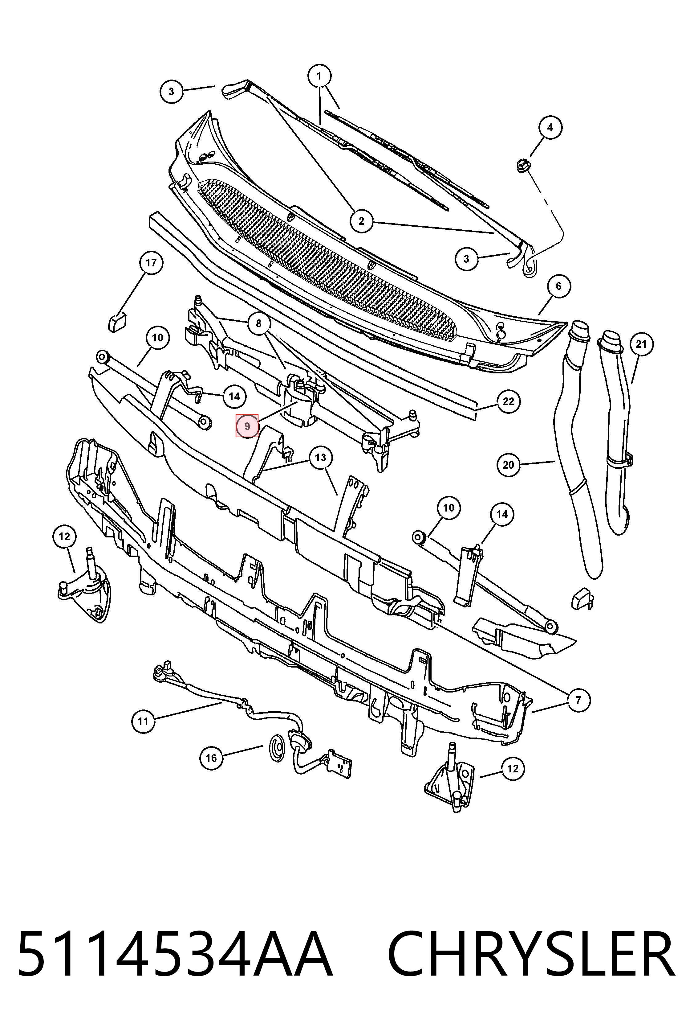 5114534AA Chrysler Motor del limpiaparabrisas