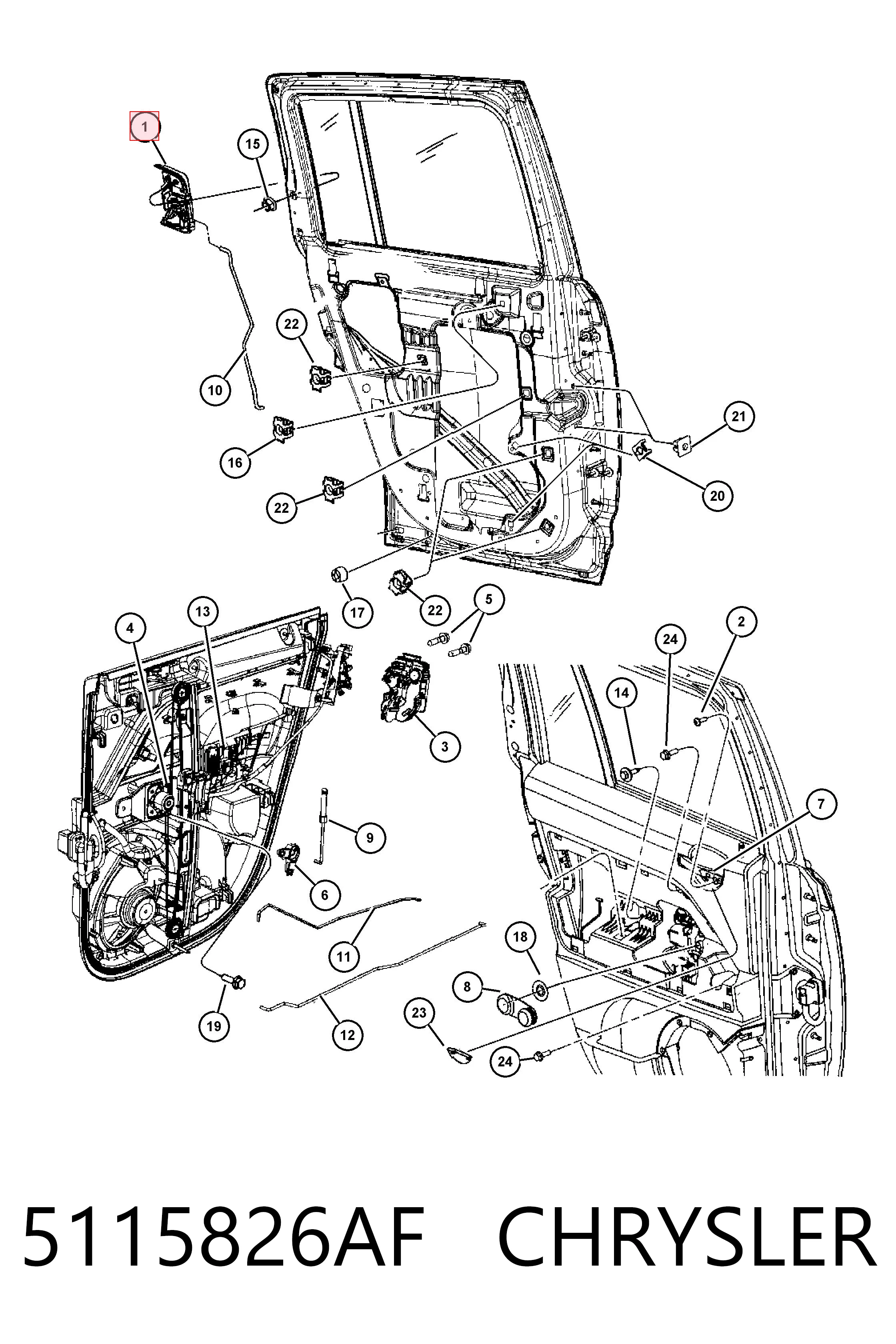 Comprar K05115826AF Fiat/Alfa/Lancia Manija exterior derecha de puerta trasera