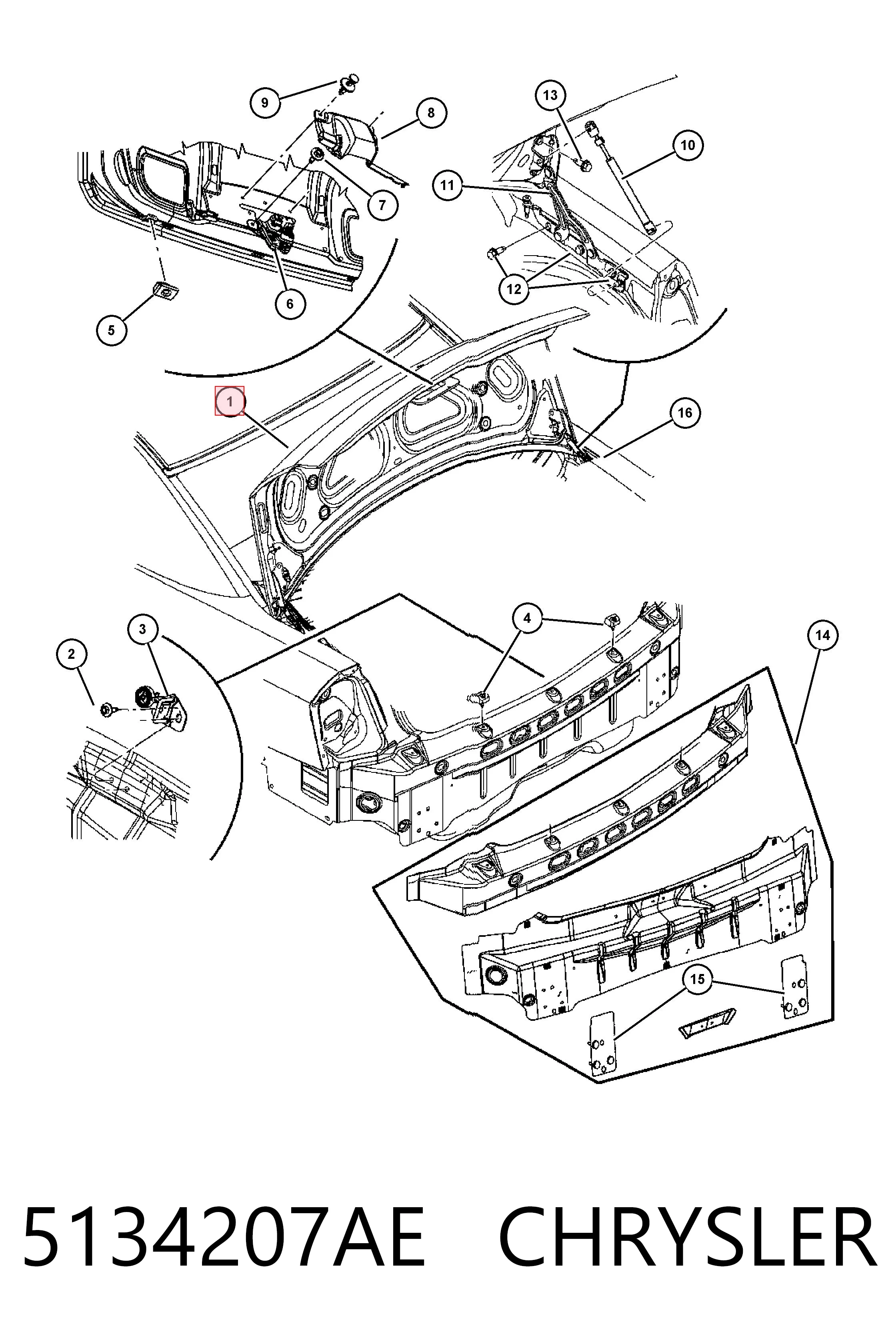 Tapa de maletero para Chrysler 300 C 