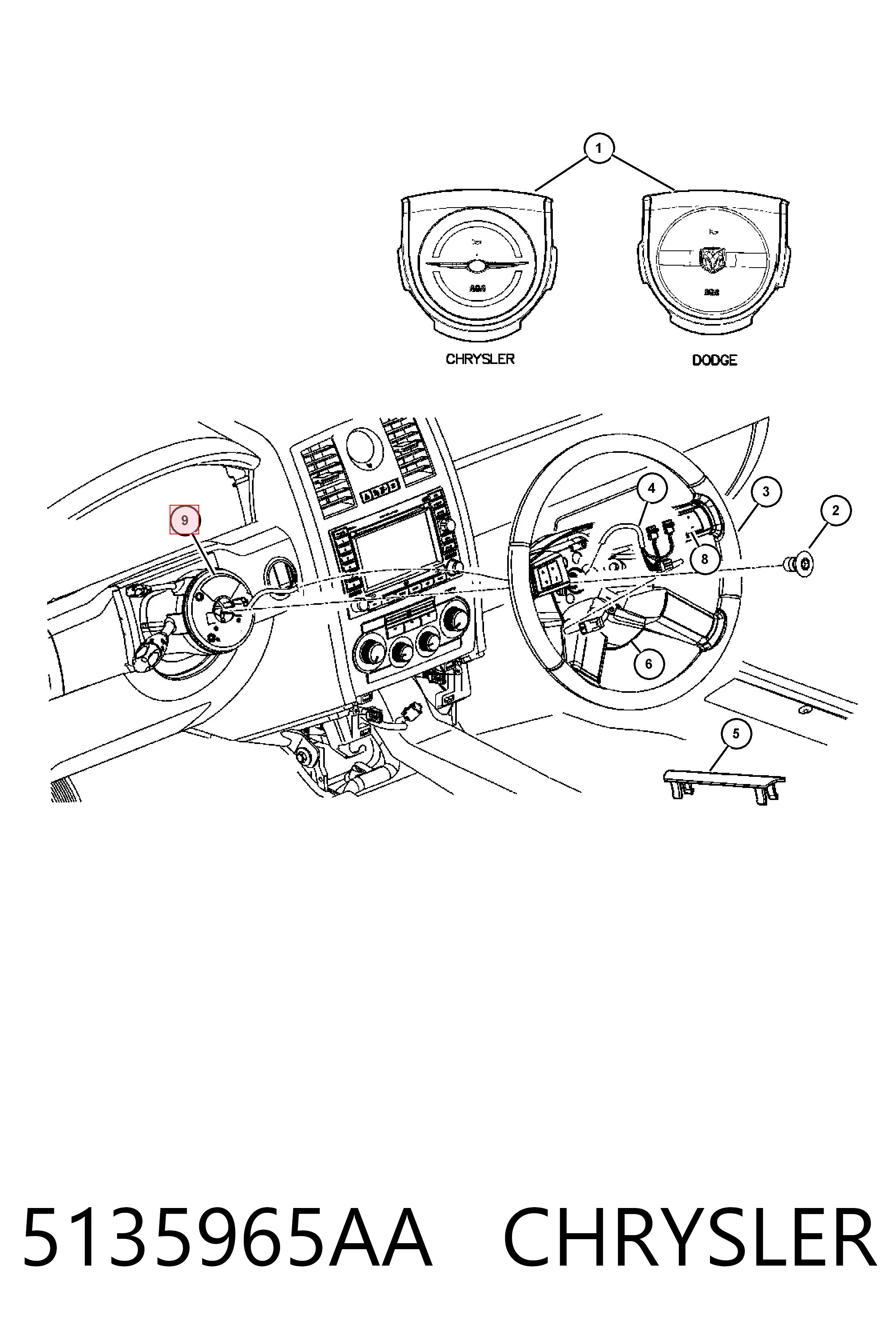 Anillo AIRBAG del volante Chrysler 300  ()