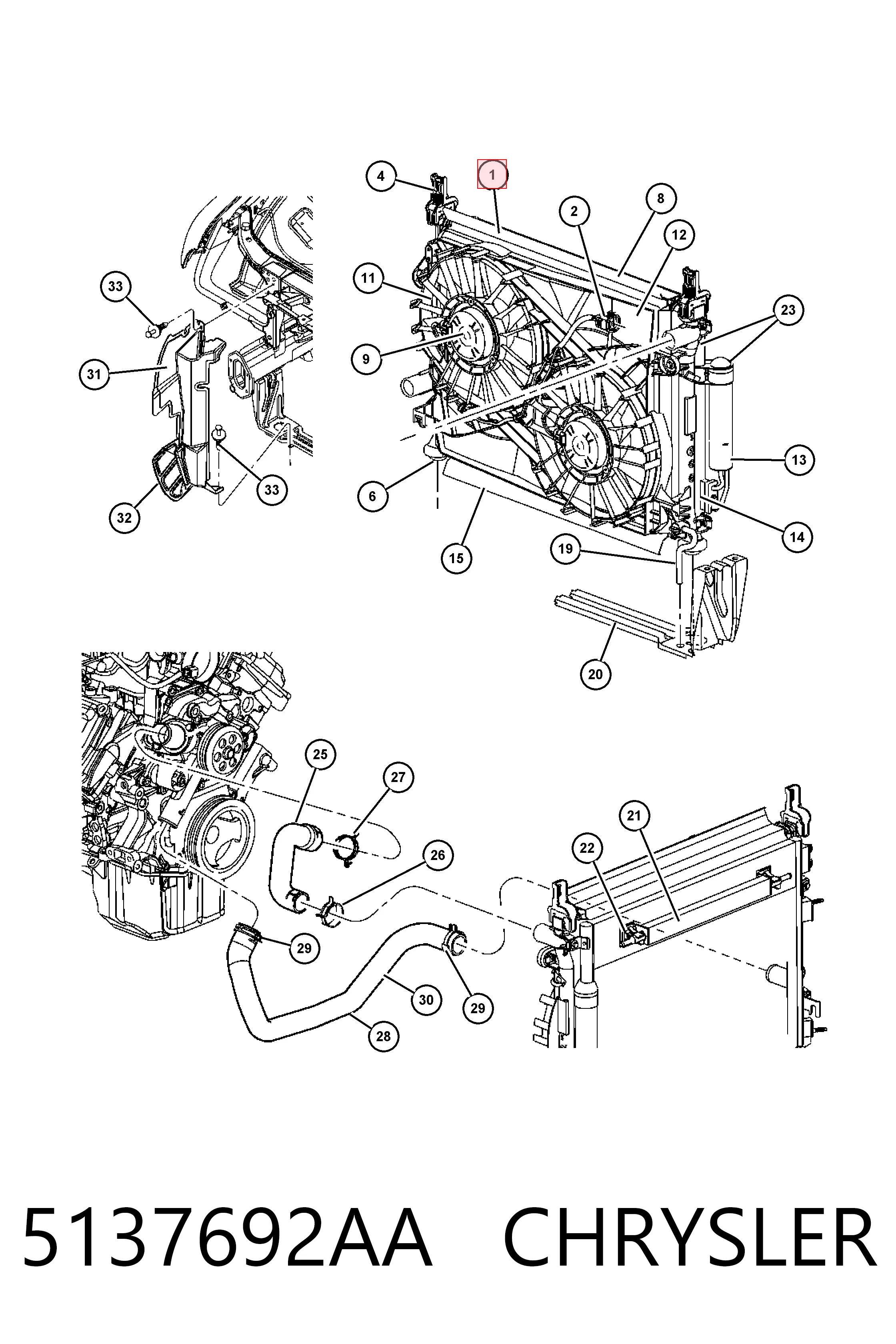5137692AA Chrysler Refrigeración del motor