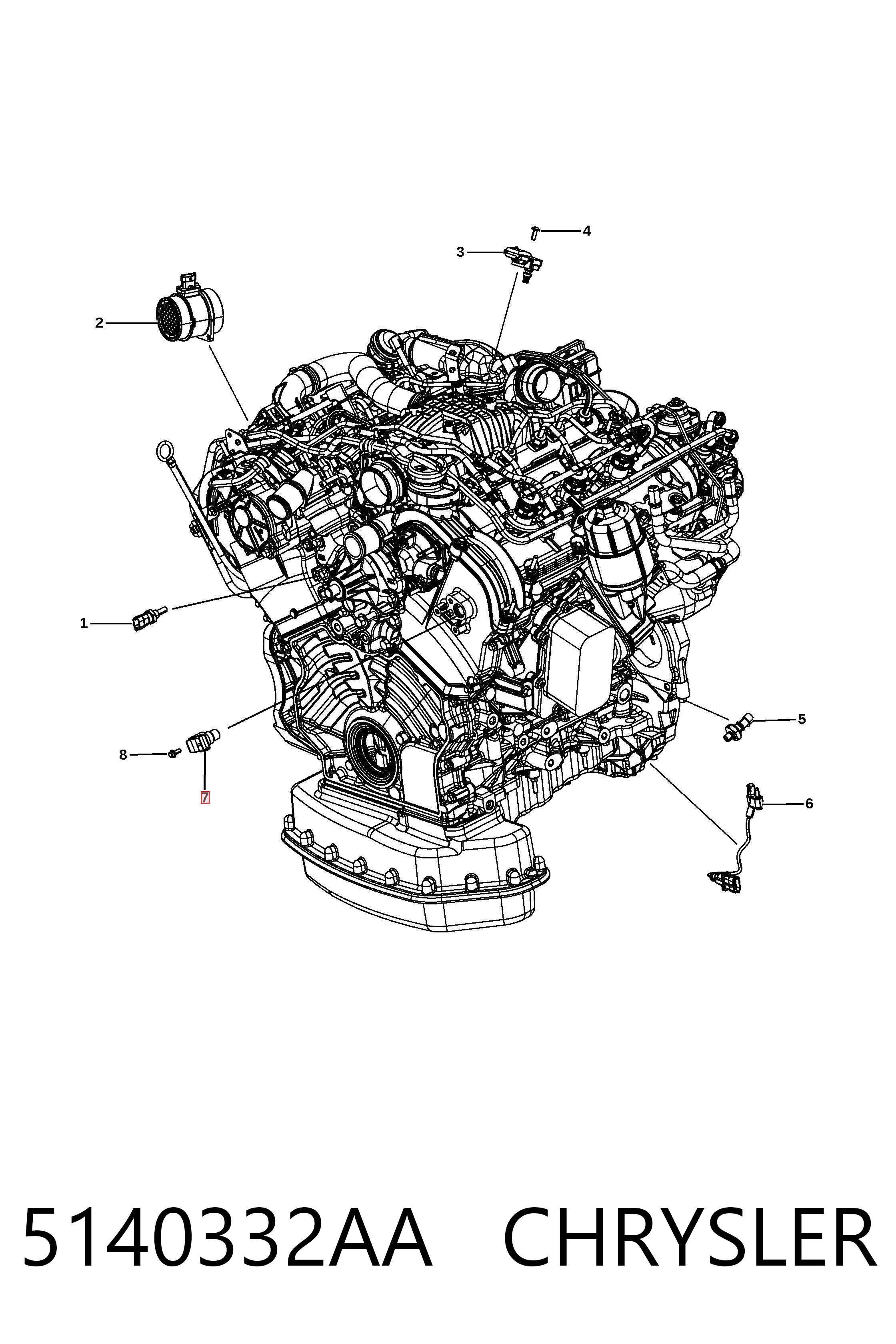 5140332AA Chrysler Sensor posición arbol de levas