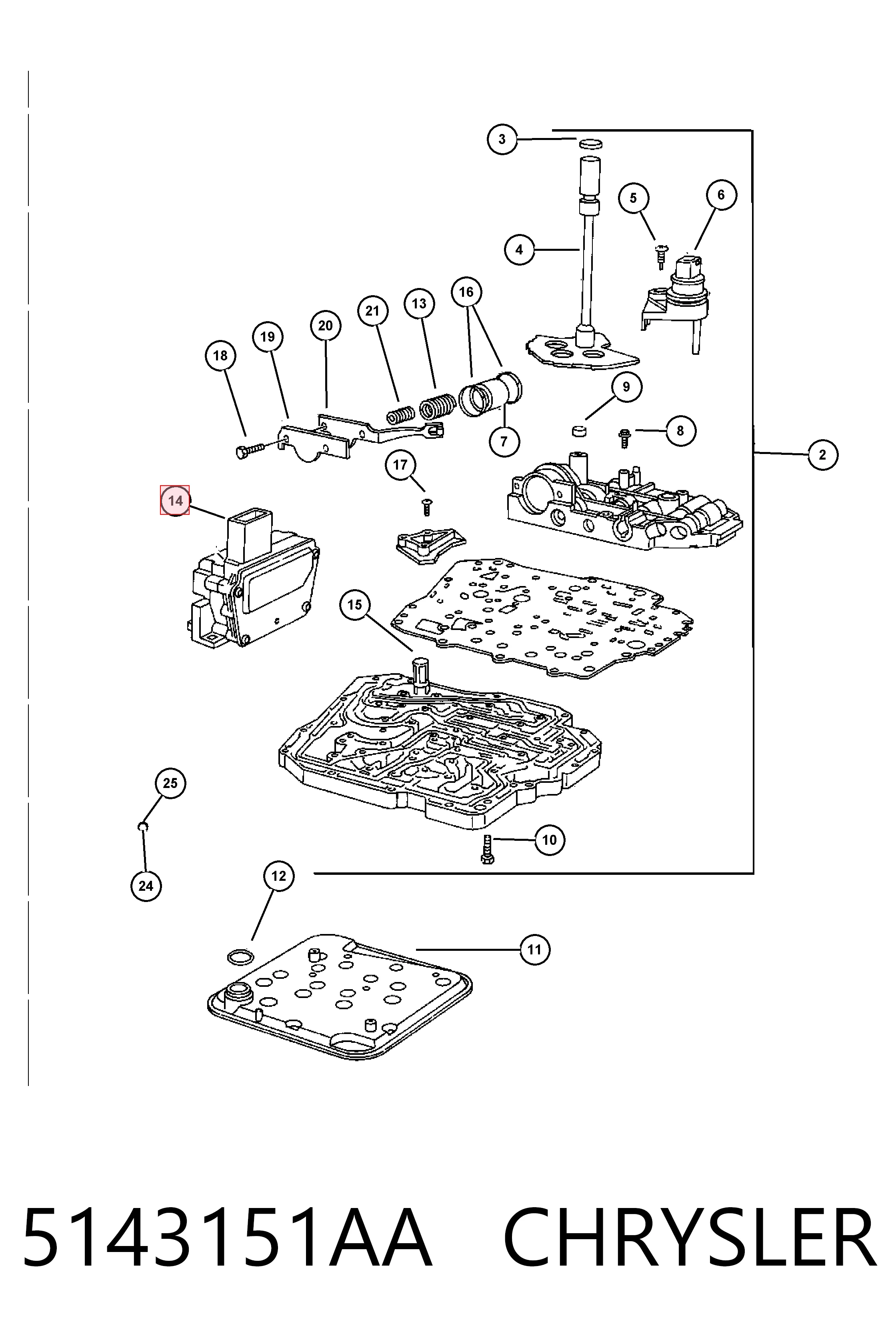 5143151AA Chrysler Solenoide de transmisión automática