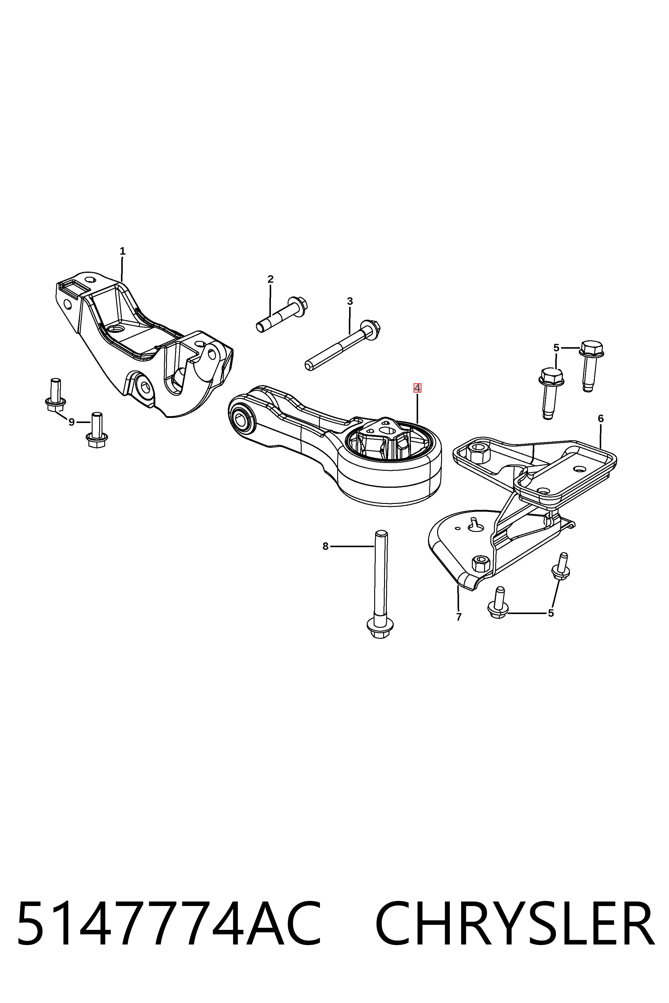 5147774AC Chrysler Taco de motor