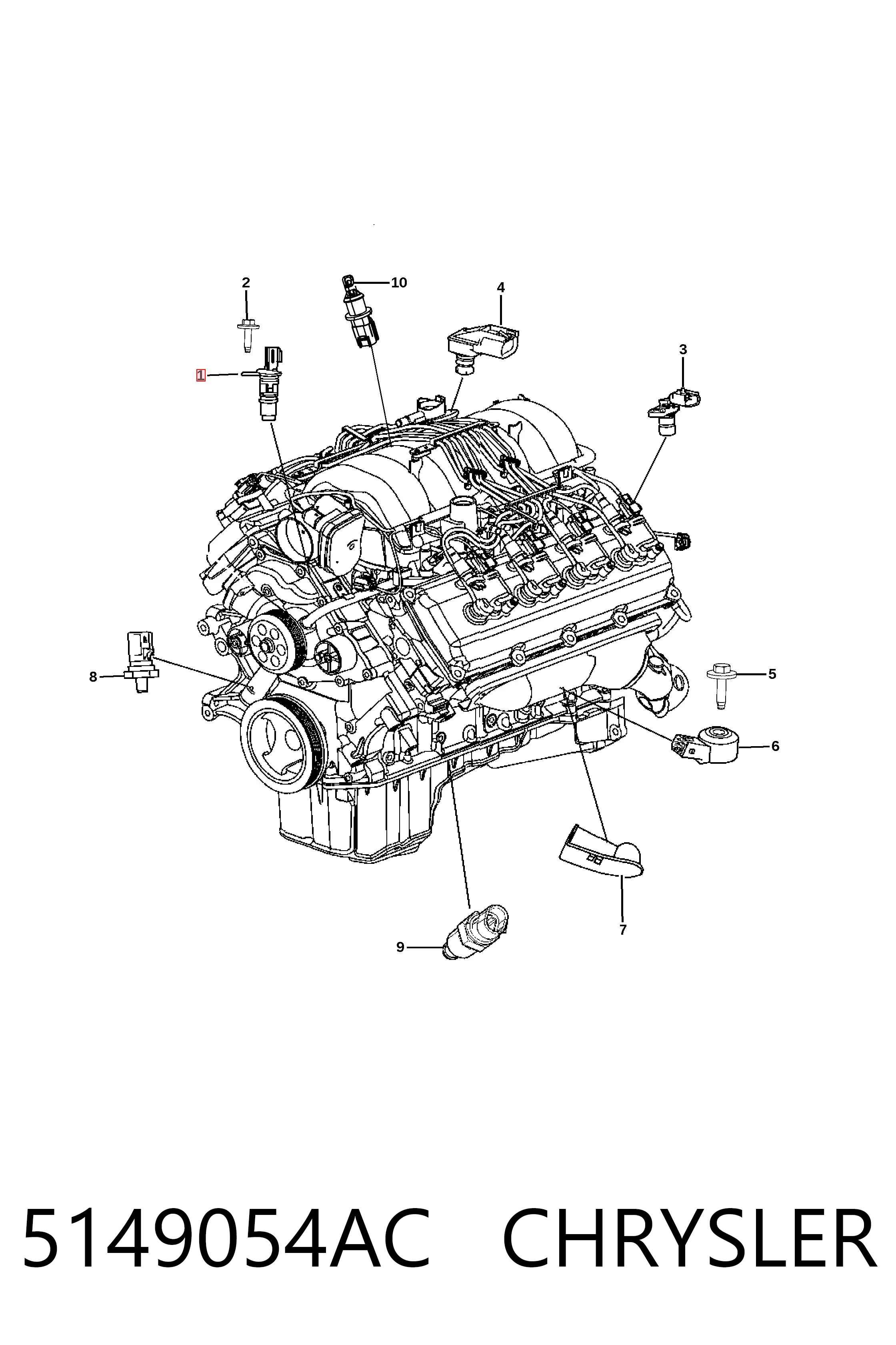 5149054AC Chrysler Sensor posición arbol de levas