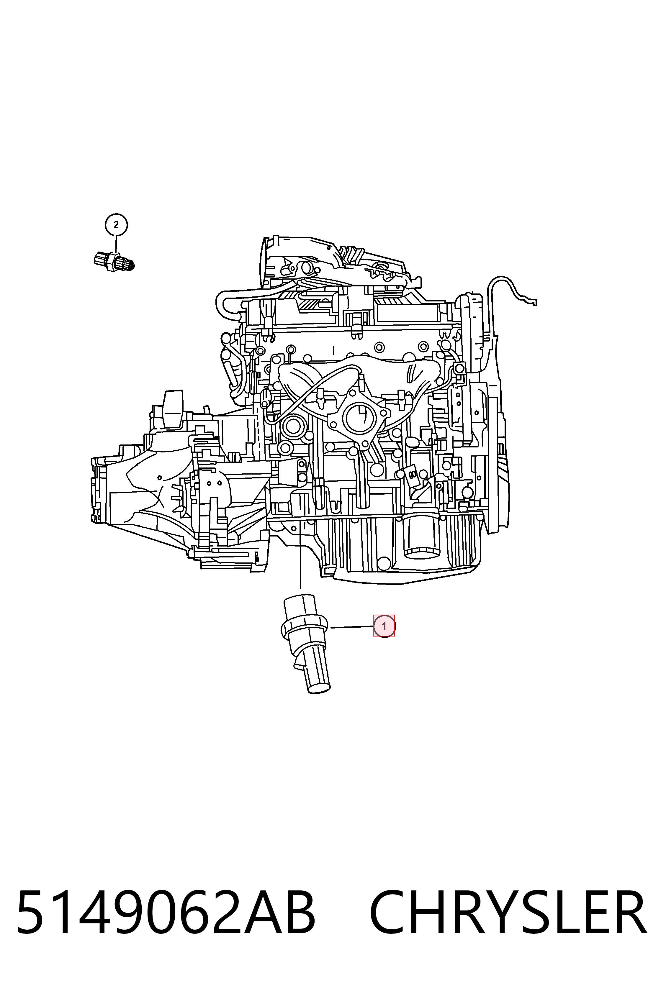 5149062AB Chrysler Indicador de presión del aceite