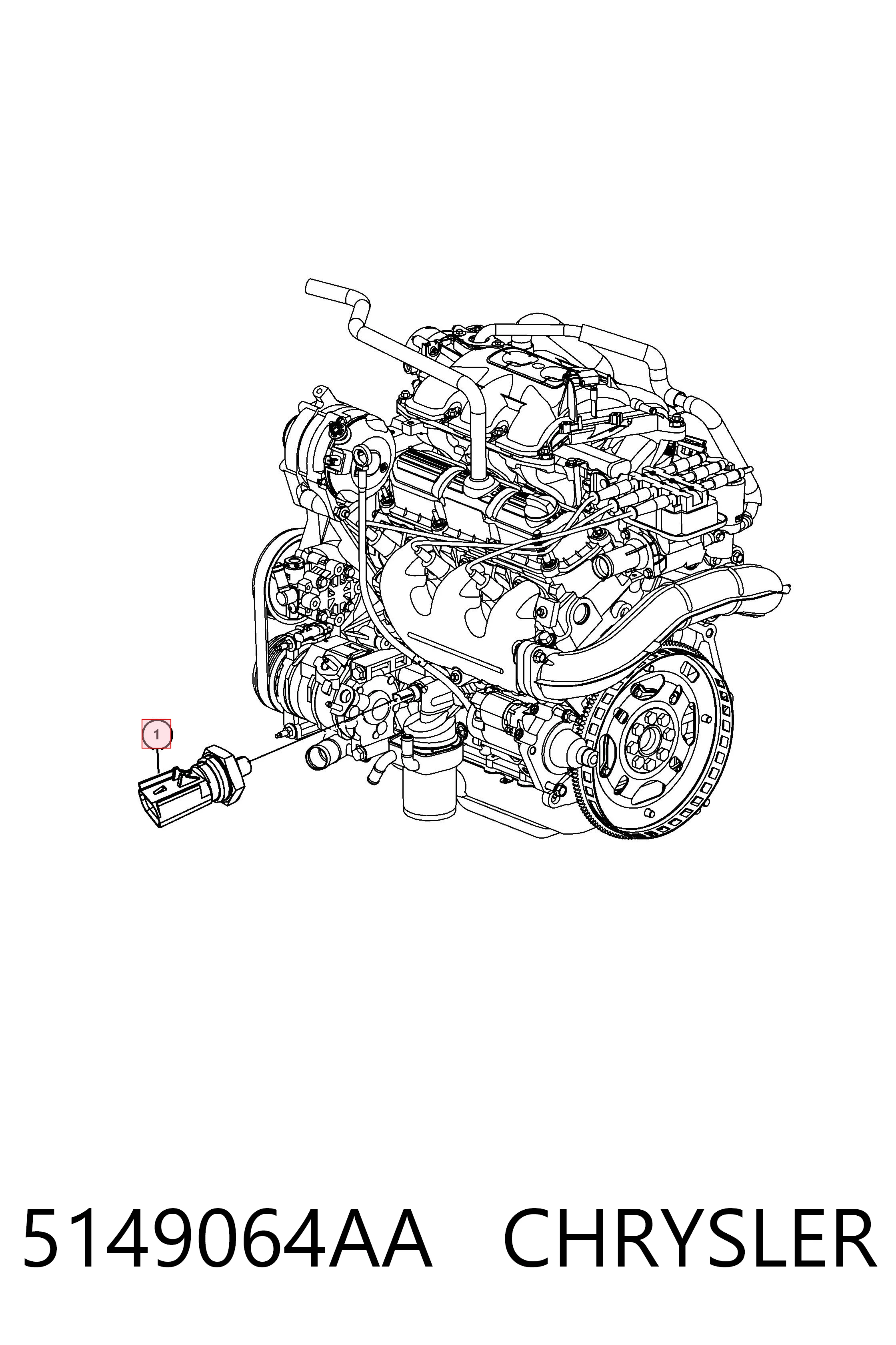 5149064AA Chrysler Indicador de presión del aceite
