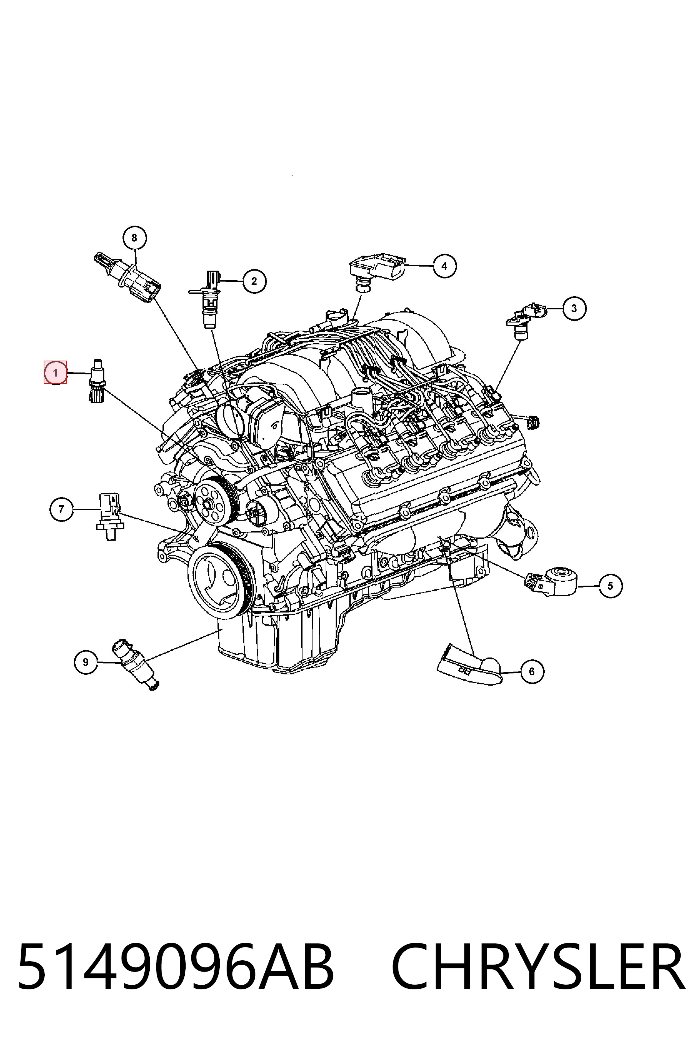 Sensor de temperatura K05149077AB Fiat/Alfa/Lancia