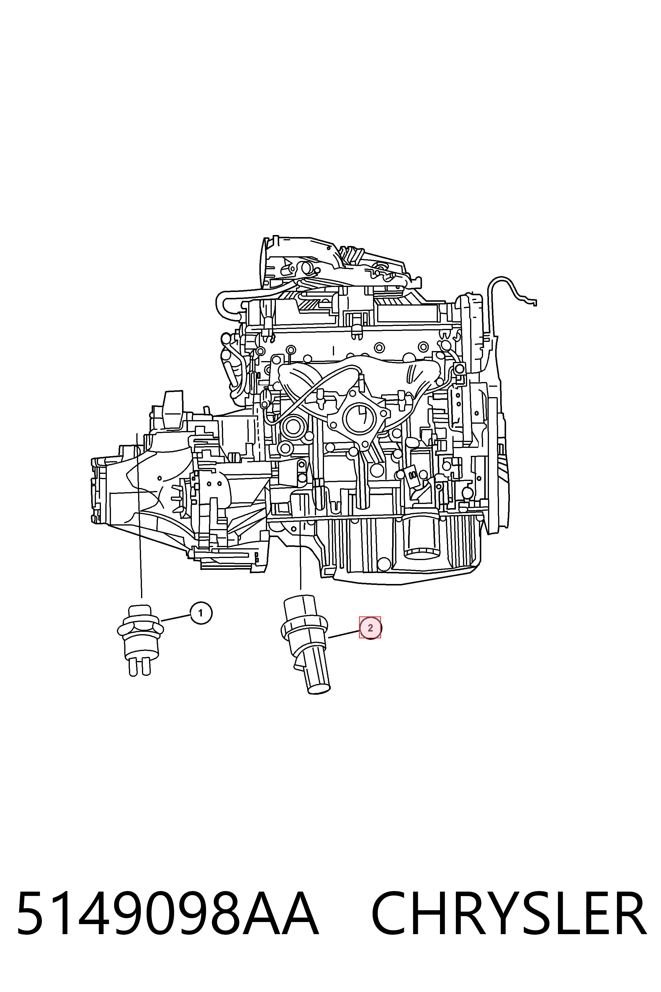 5149098AA Chrysler Indicador de presión del aceite
