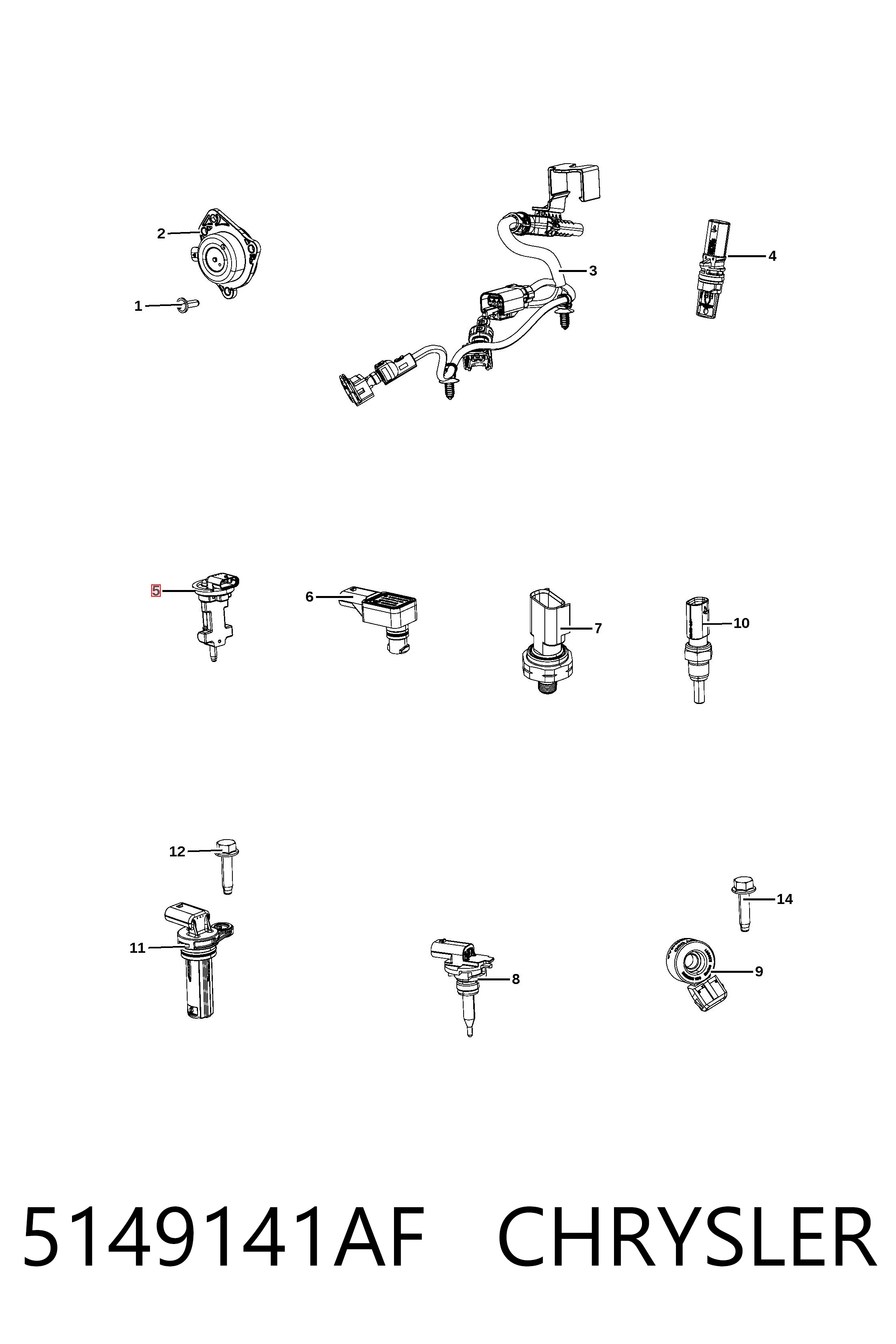 5149141AF Chrysler Sensor posición arbol de levas