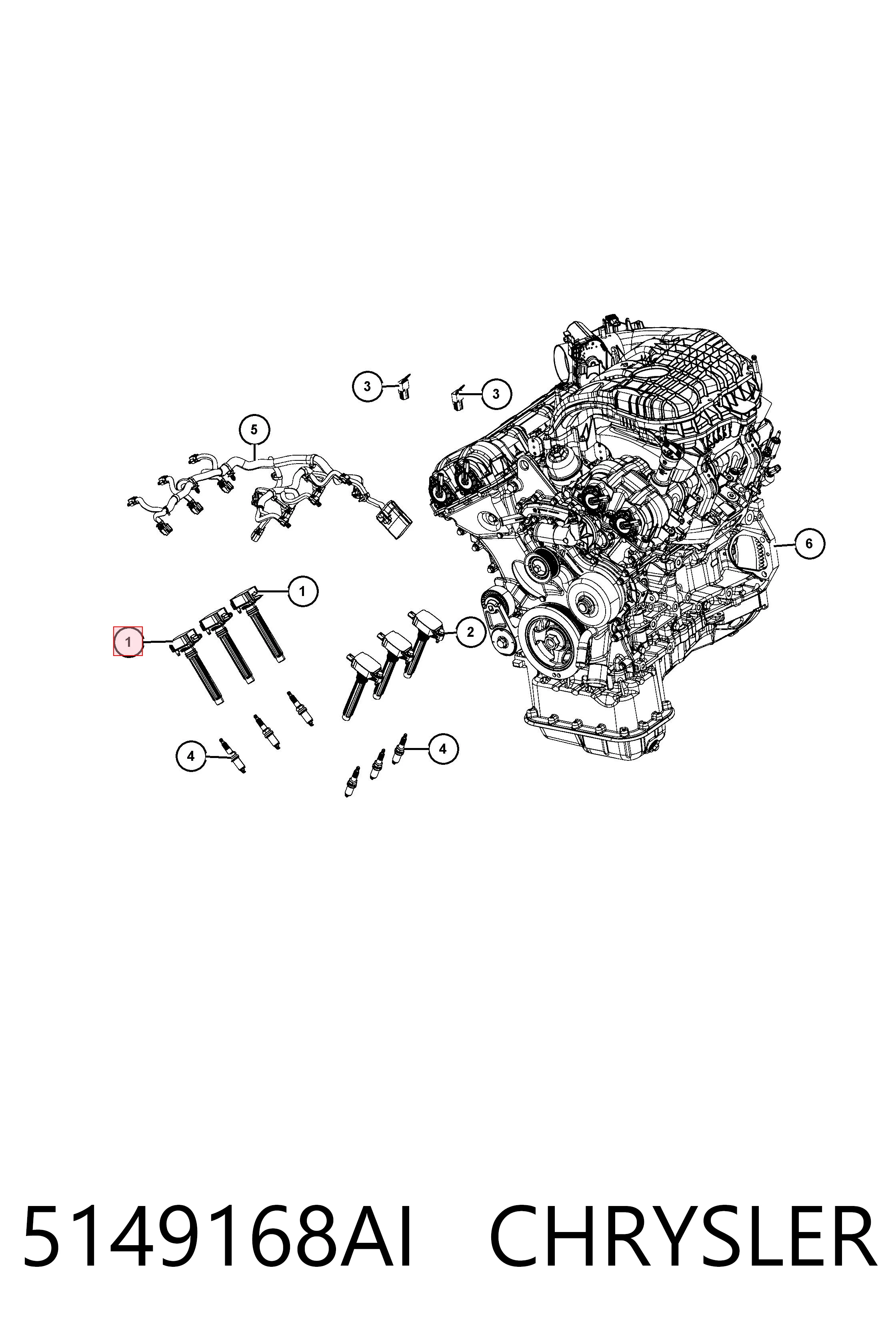 5149168AI Chrysler Bobina de ignición