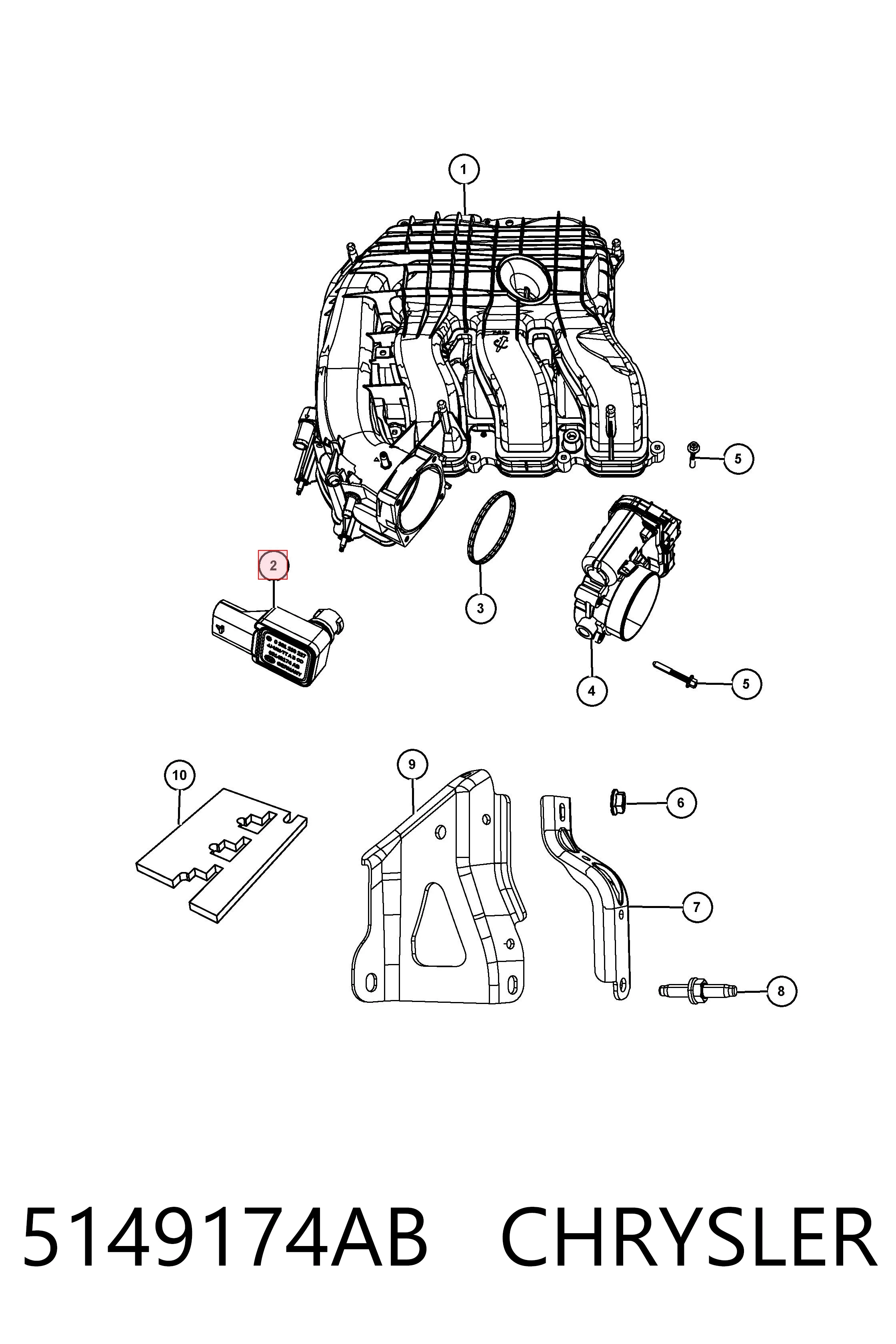 5149174AB Chrysler Sensor De Presion Del Colector De Admision