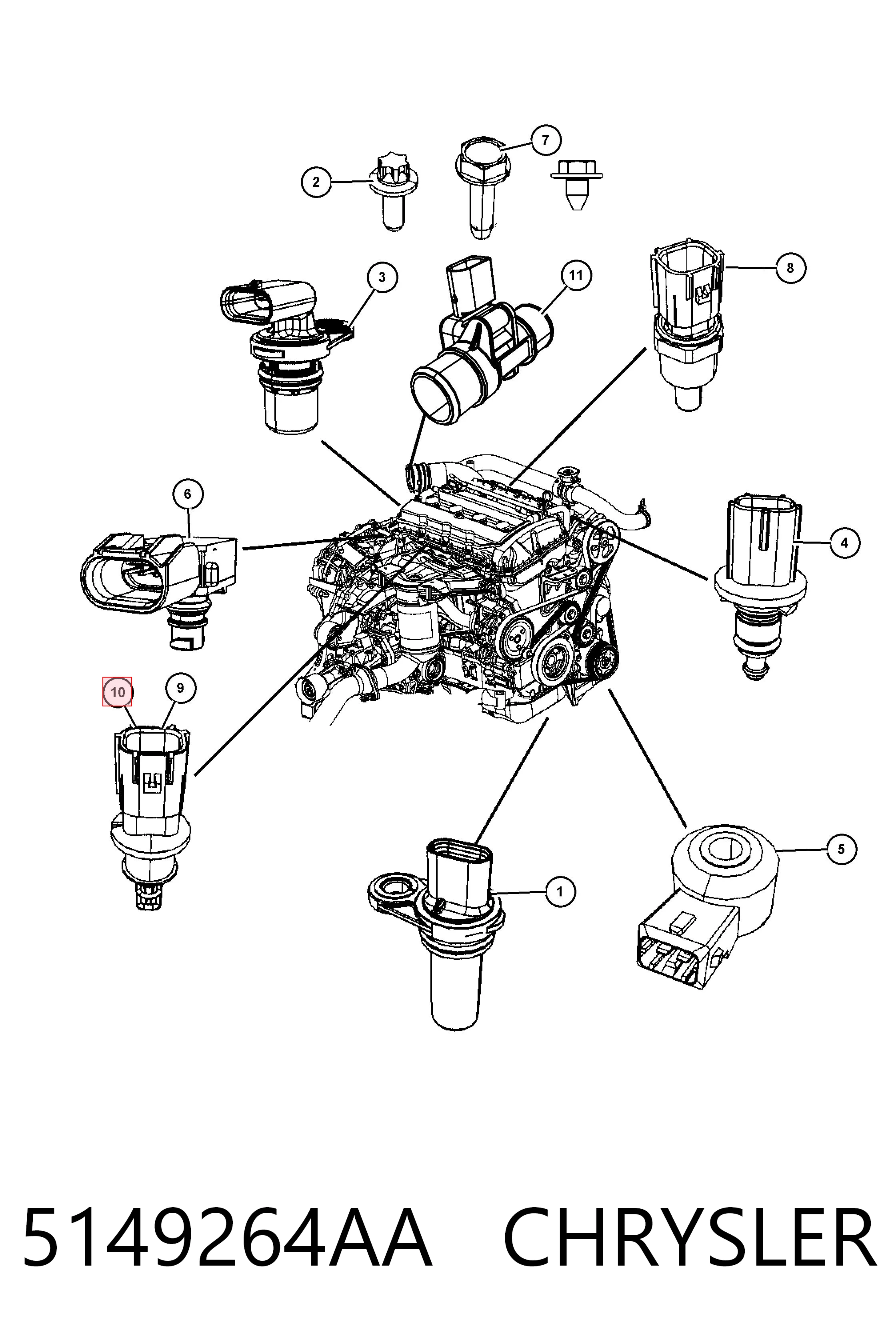 5149264AA Chrysler Sensor de temperatura ambiente