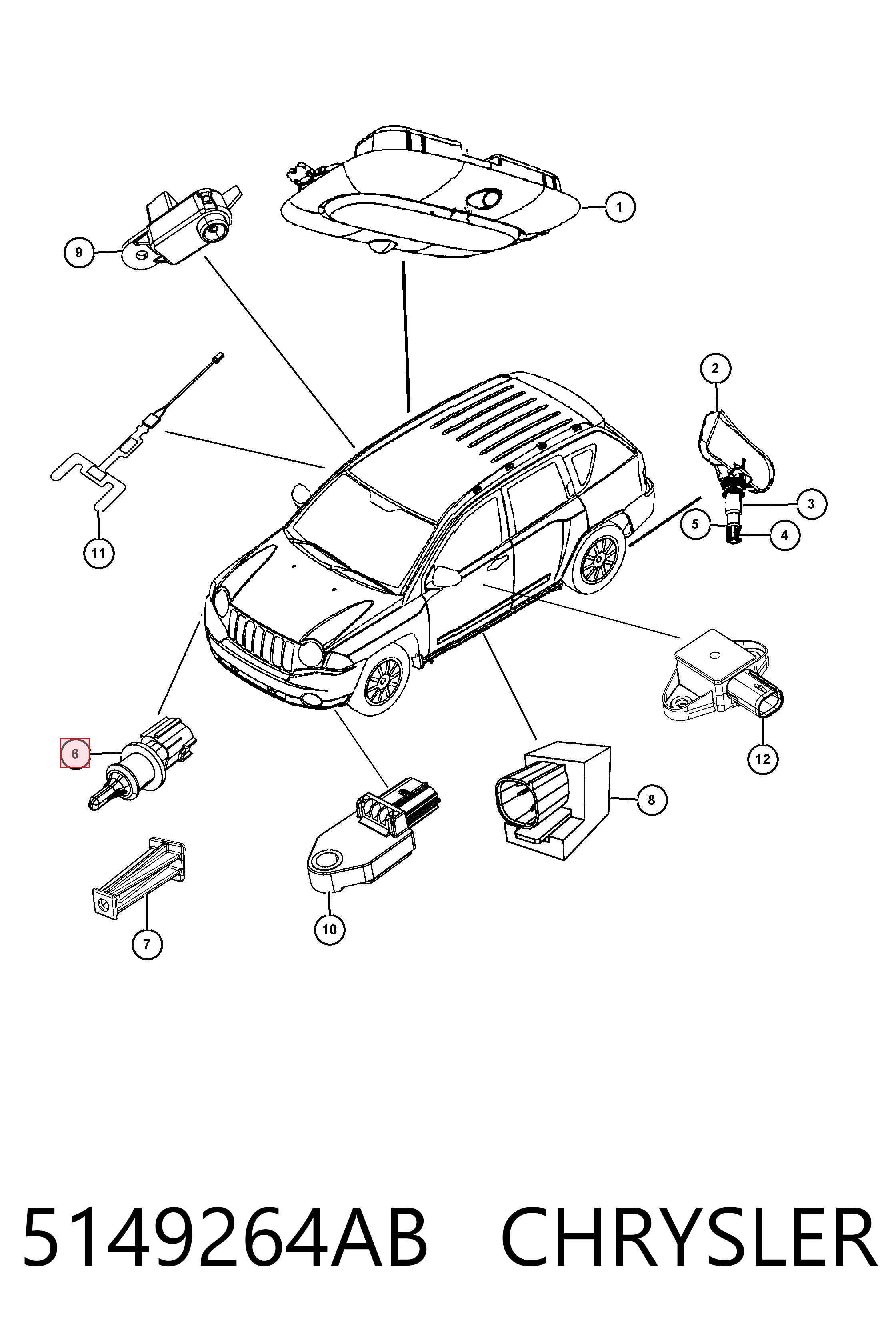 5149264AB Chrysler Sensor de temperatura ambiente