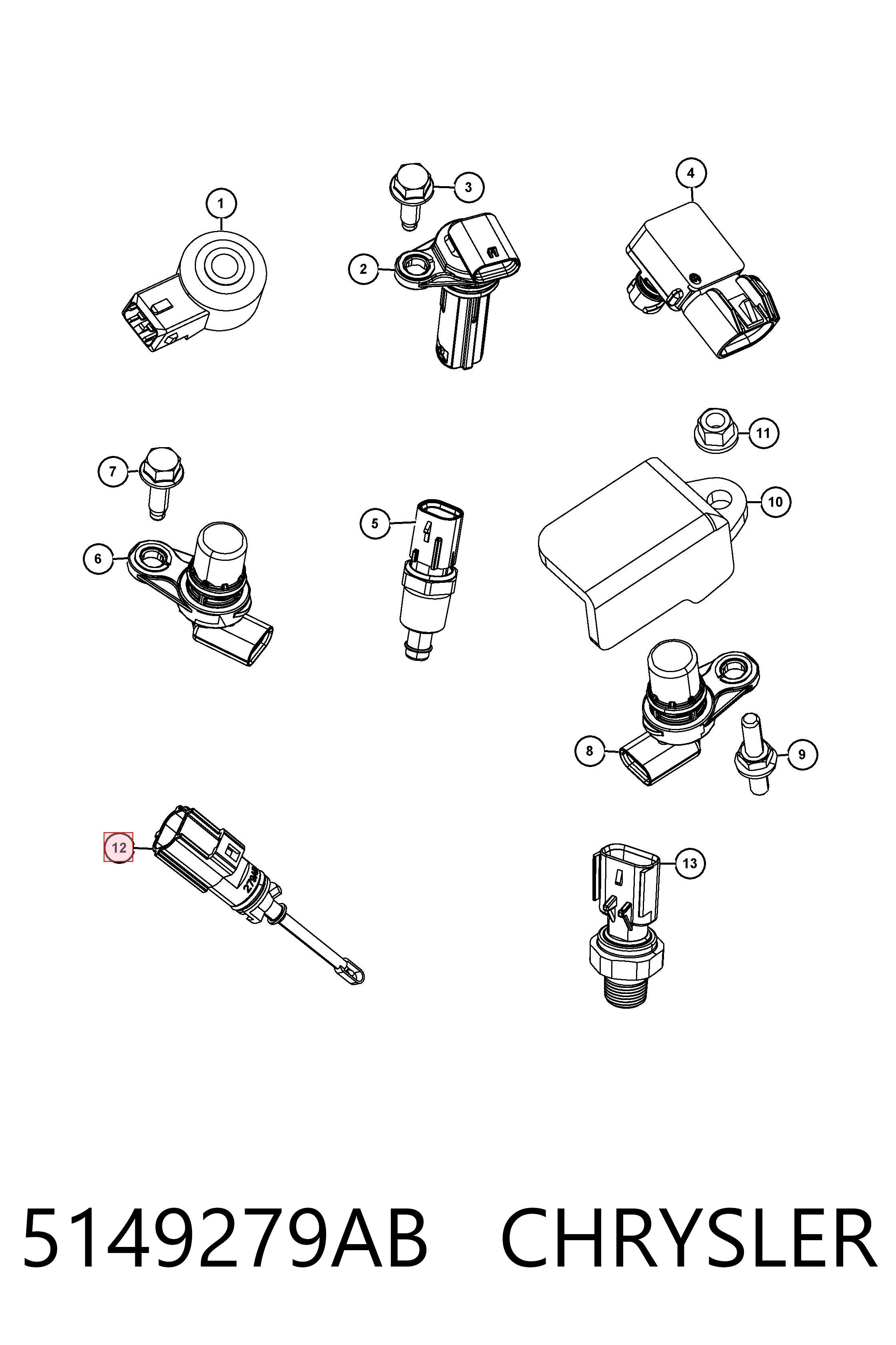 5149279AB Chrysler Sensor de temperatura del aire de admisión