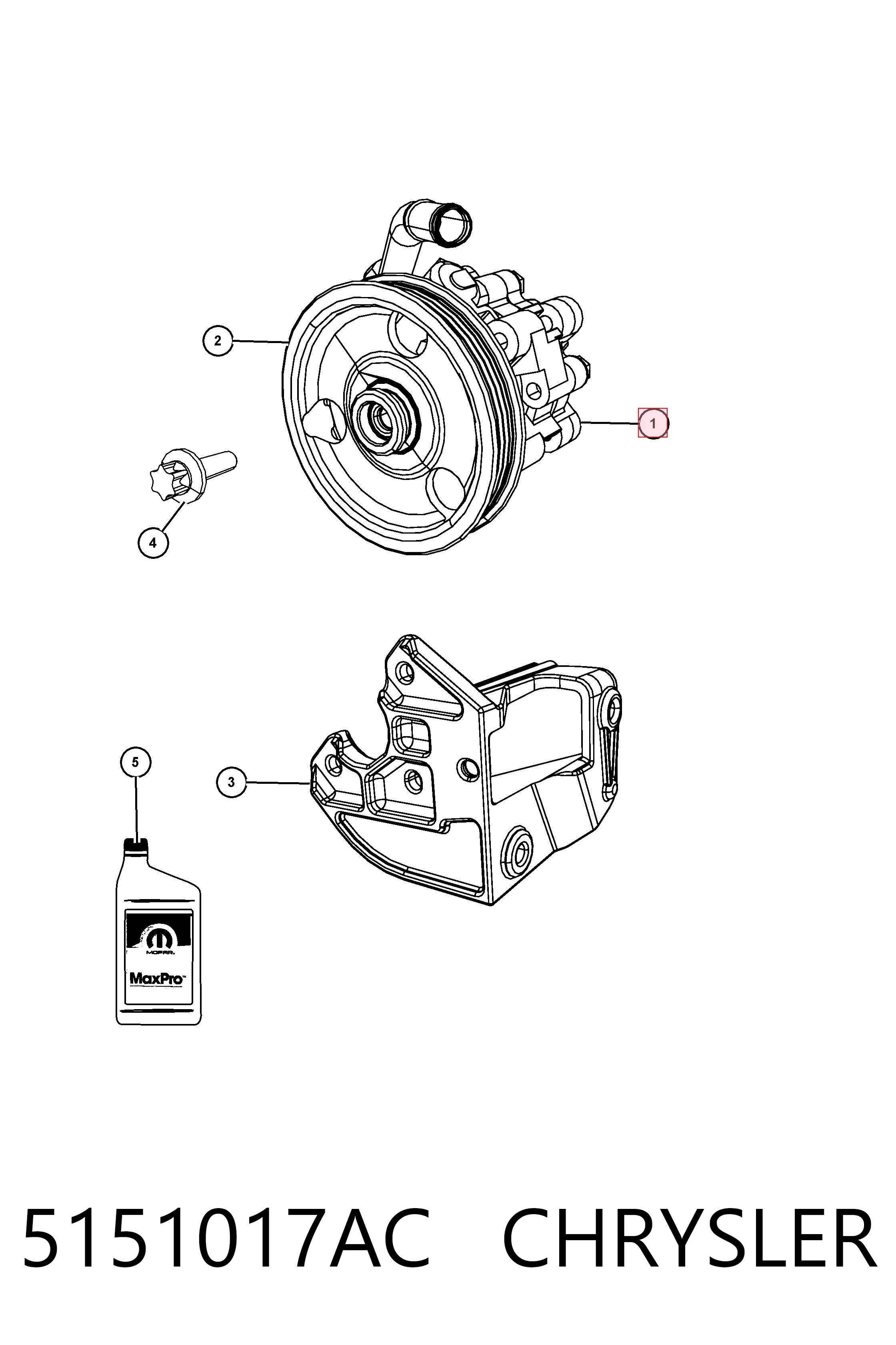 K05151017AD Fiat/Alfa/Lancia Bomba hidráulica de dirección
