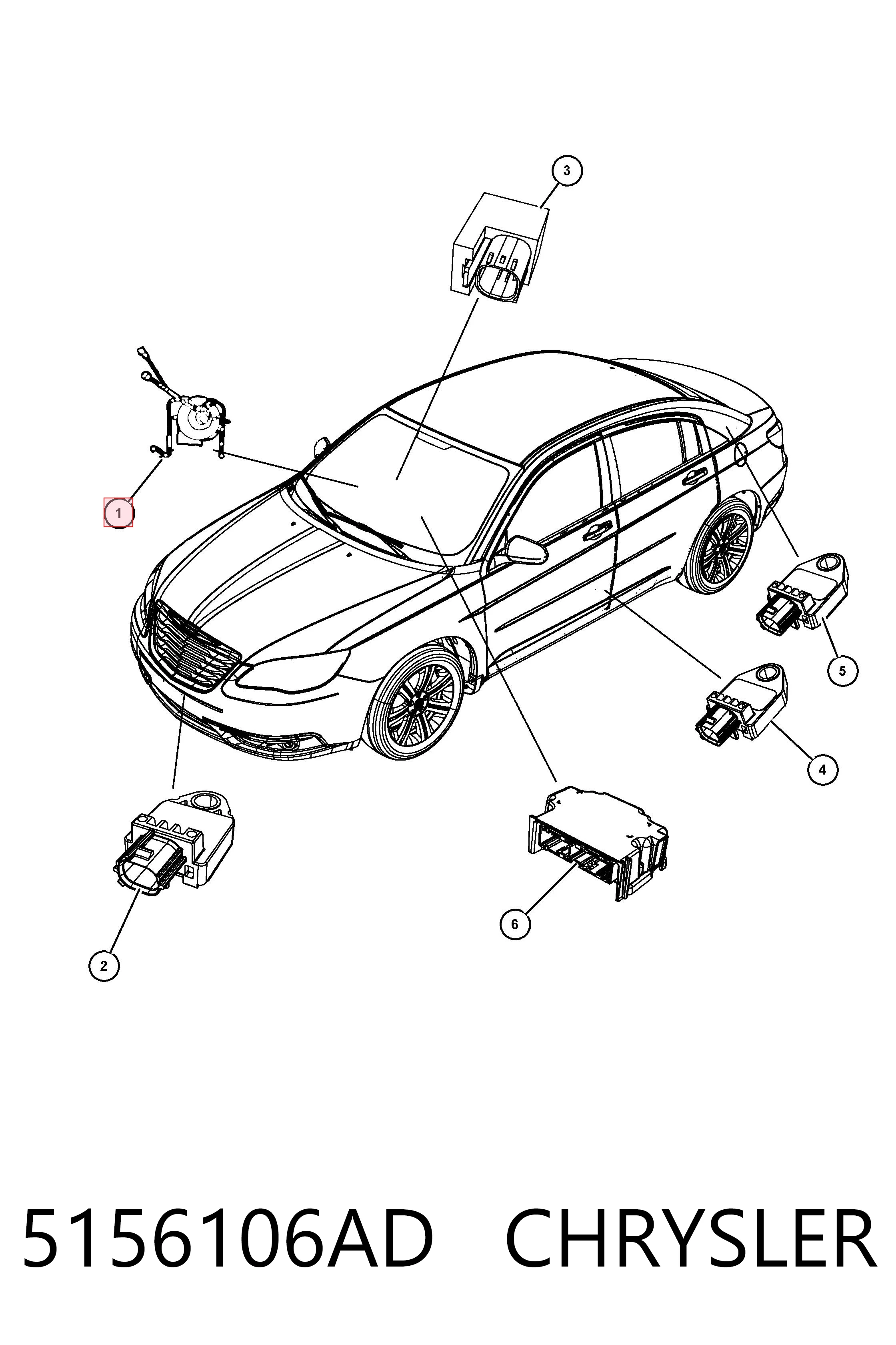 5156106AD Chrysler Anillo de AIRBAG 