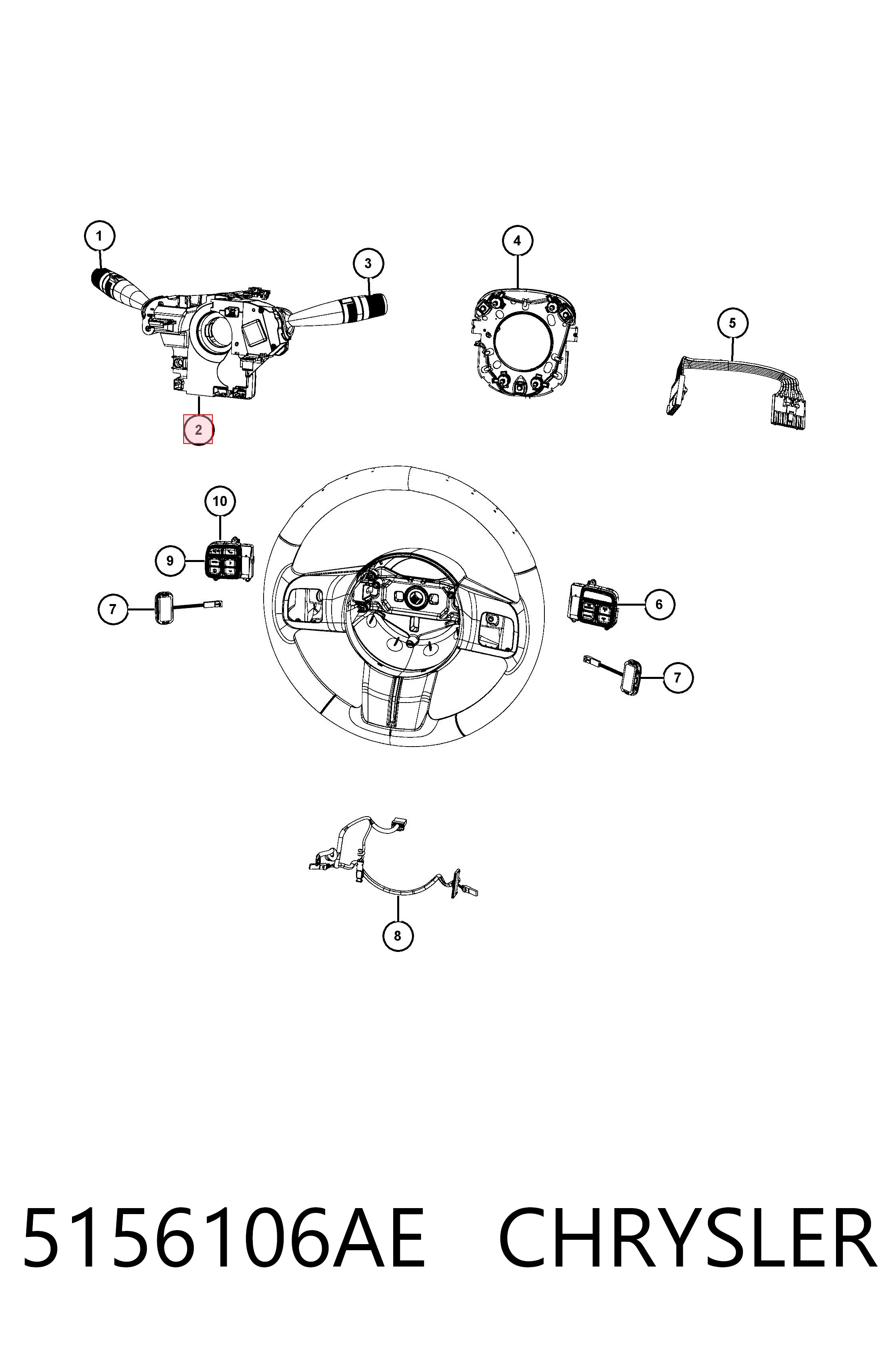 5156106AE Chrysler Anillo de AIRBAG 