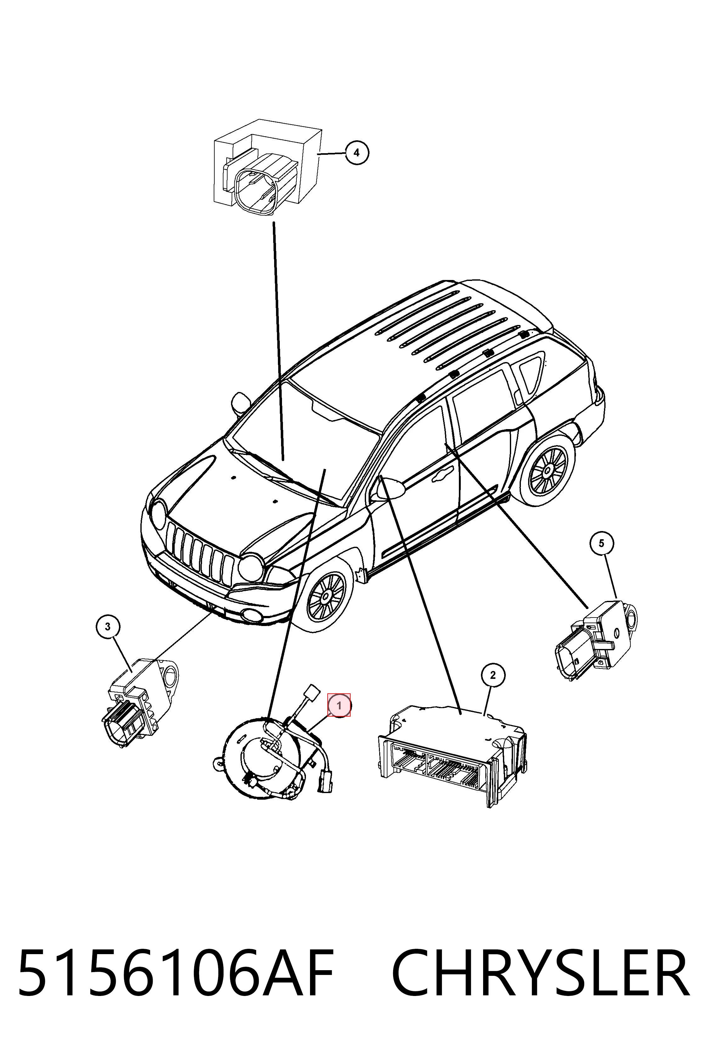 5156106AF Chrysler Anillo de AIRBAG 