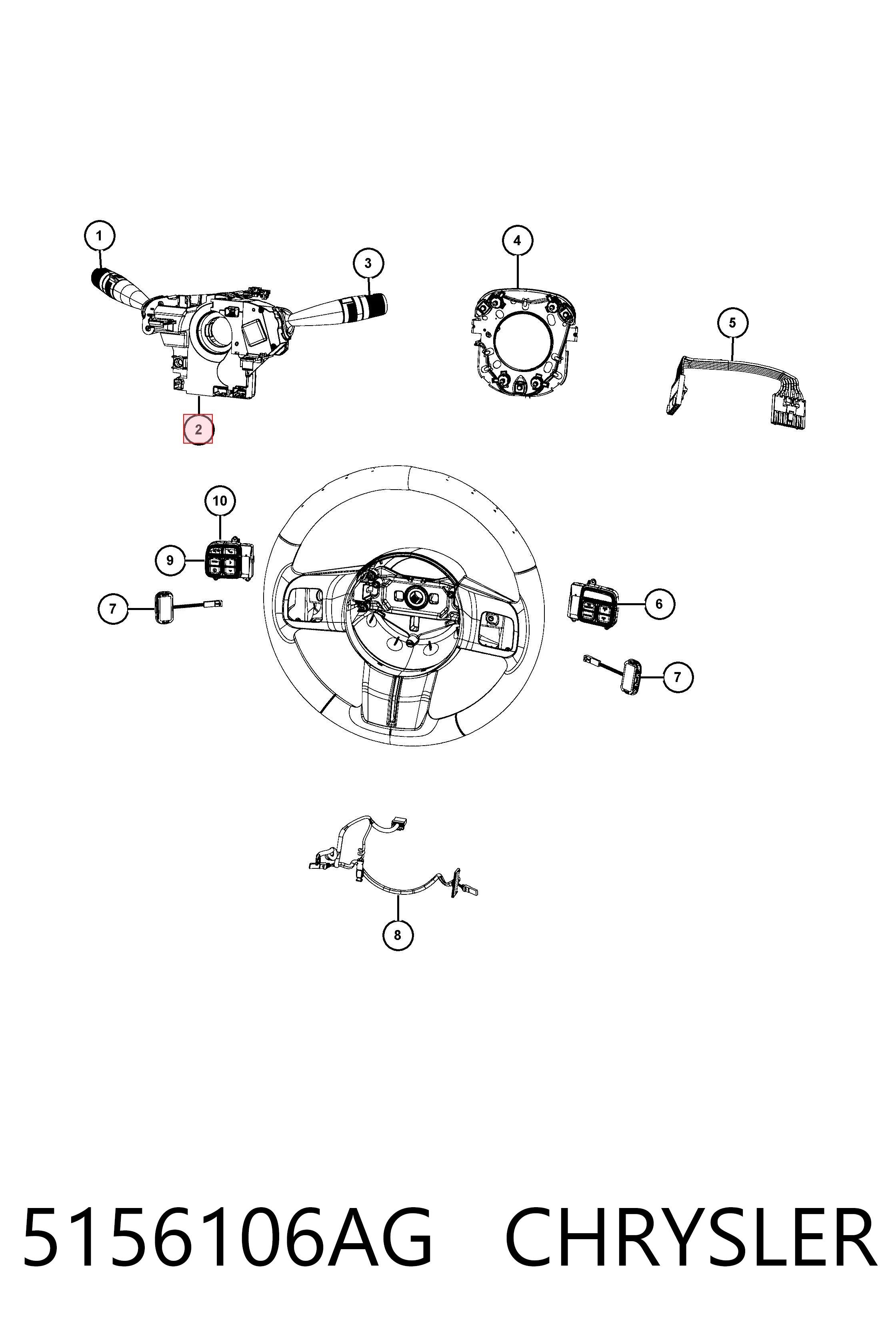 5156106AG Chrysler Anillo de AIRBAG 