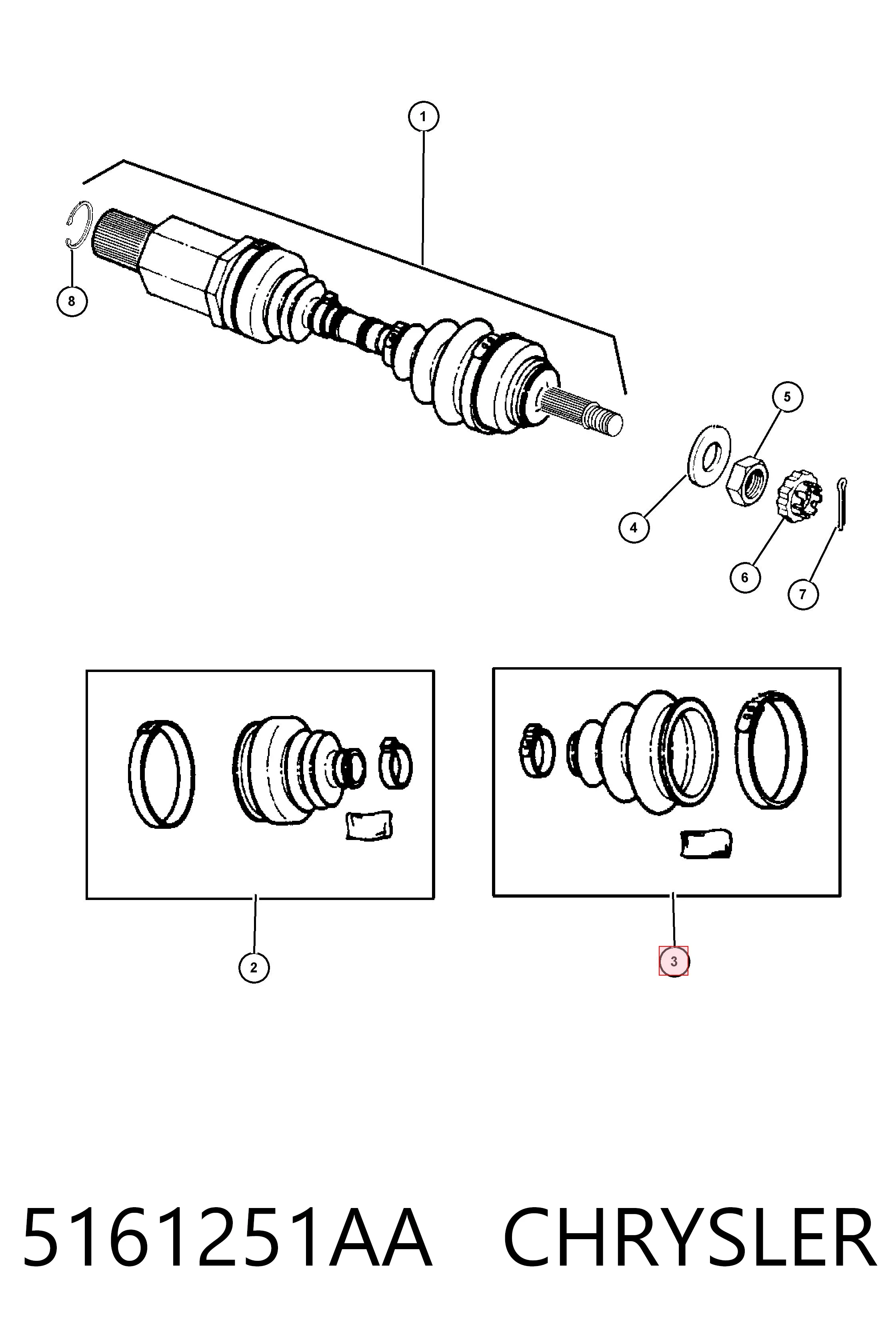 Fuelle, palier delantero exterior Chrysler Voyager GRAND monovolumen (2000 - 2007) precio, desde 20,43 EUR