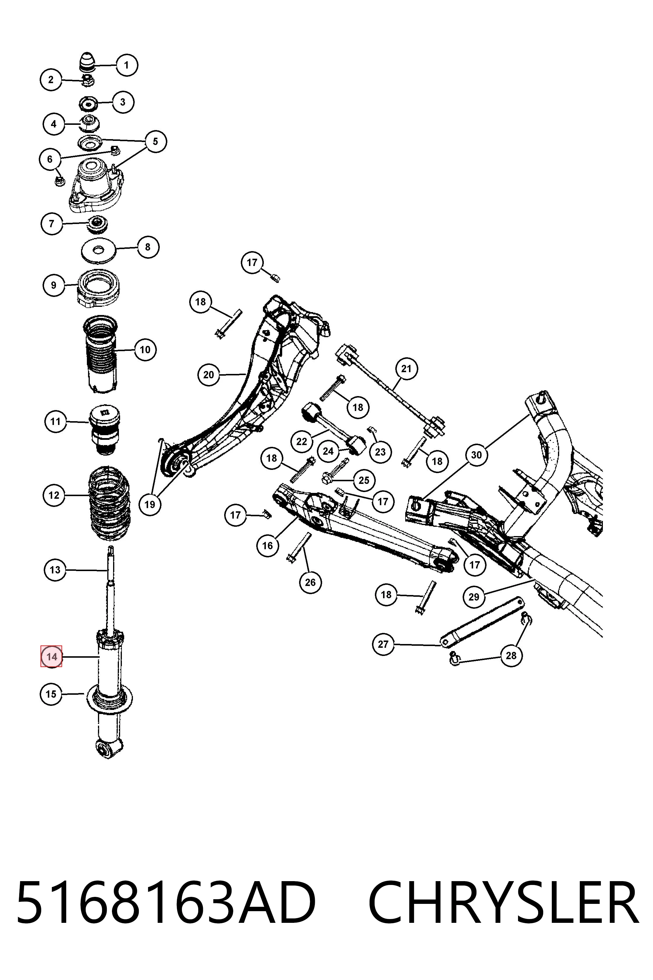 5168163AD Chrysler Amortiguadores posteriores