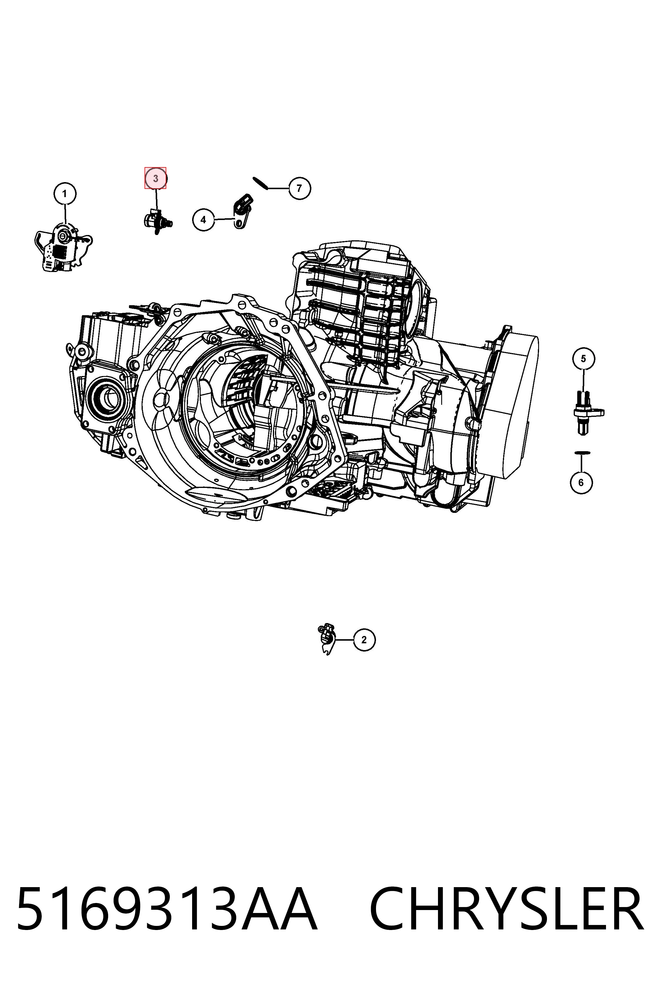 5169313AA Chrysler Solenoide de transmisión automática
