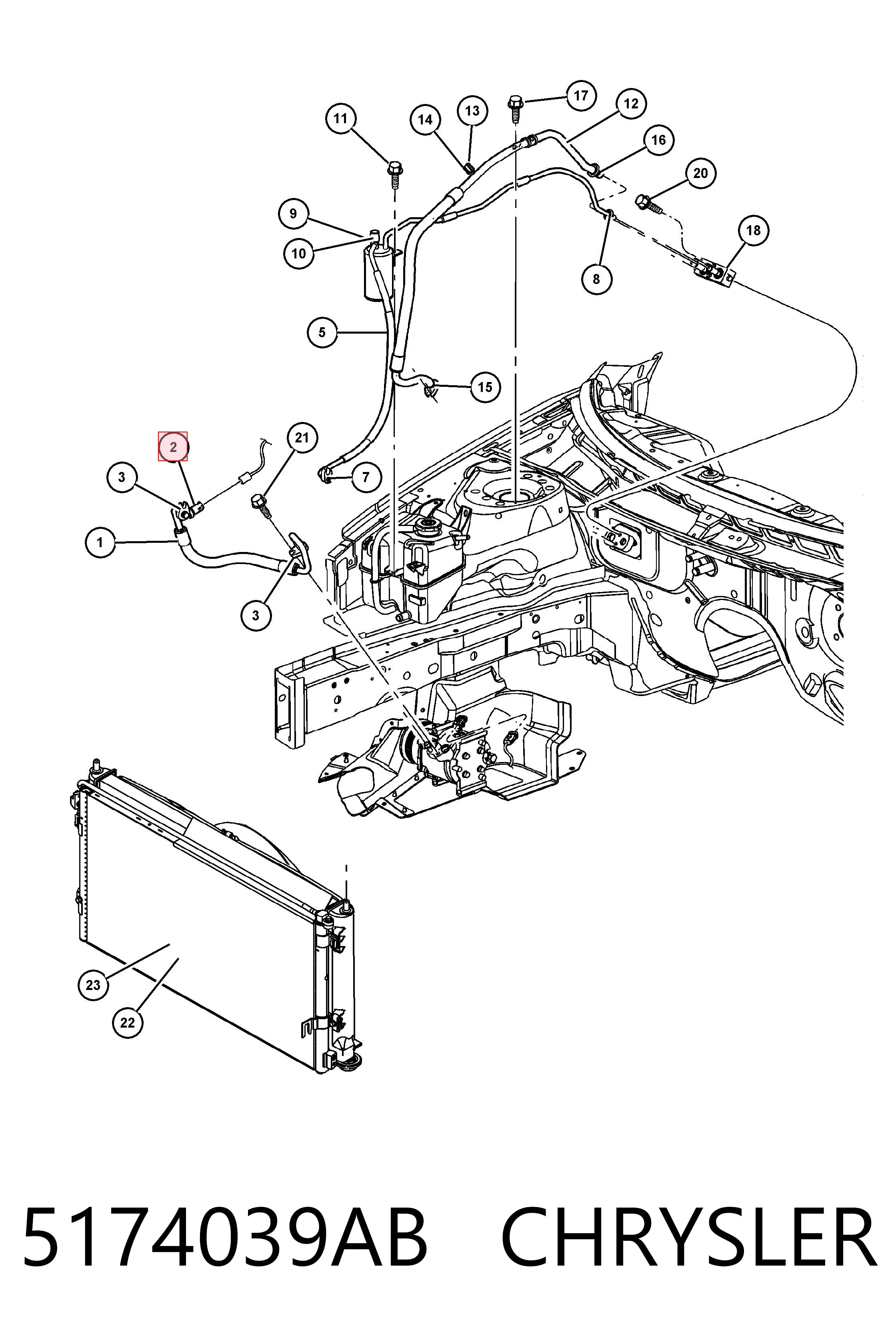 5174039AB Chrysler Sensor de baja presion aire acondicionado