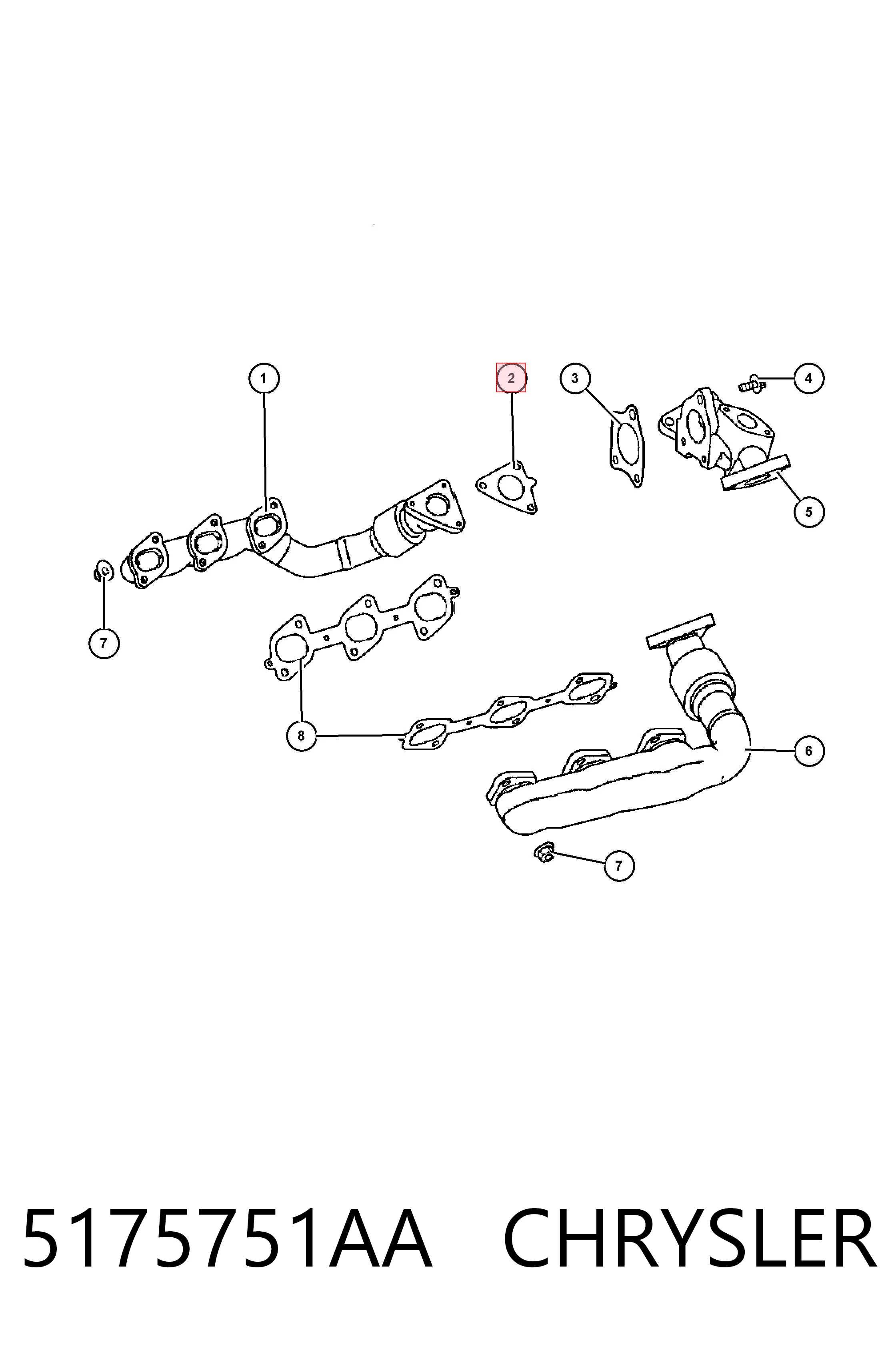 Junta de turbina de escape 5175751AA CHRYSLER