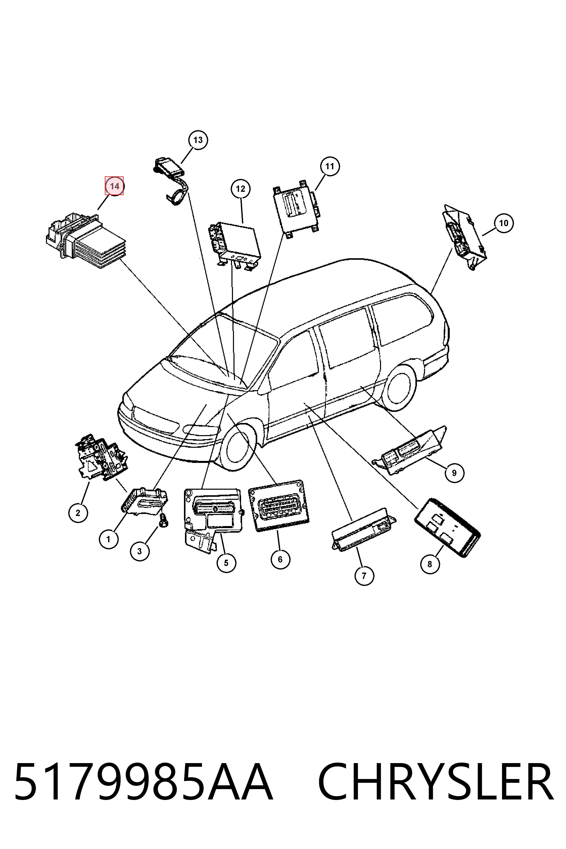 5179985AA Chrysler Resistencia del motor del ventilador del aire acondicionado