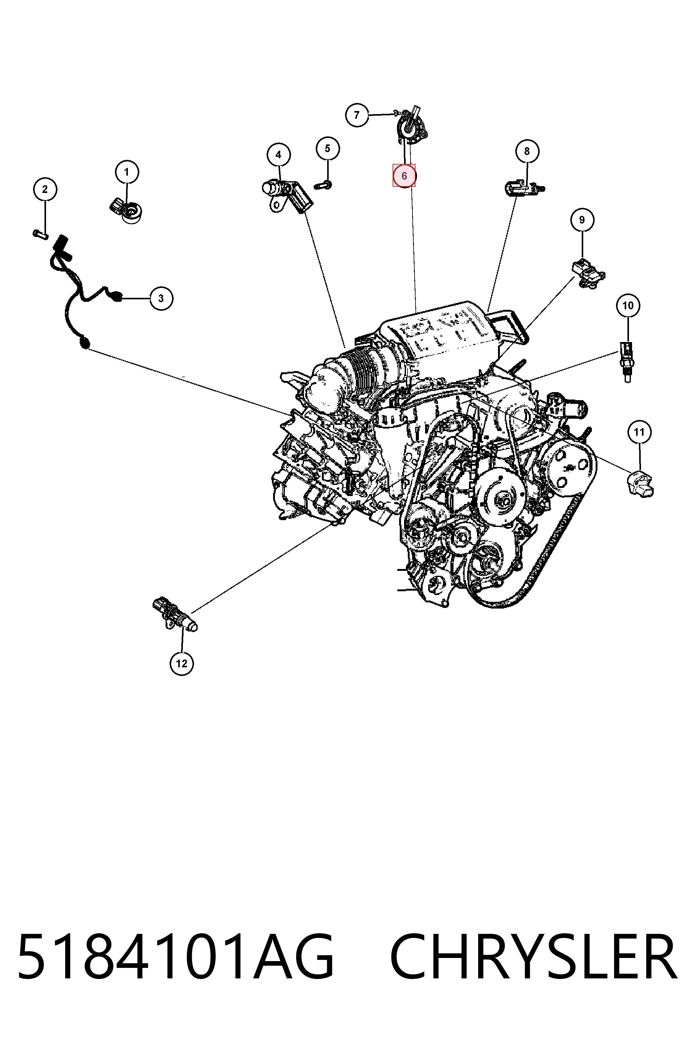 5184101AG Chrysler Válvula control, ajuste de levas