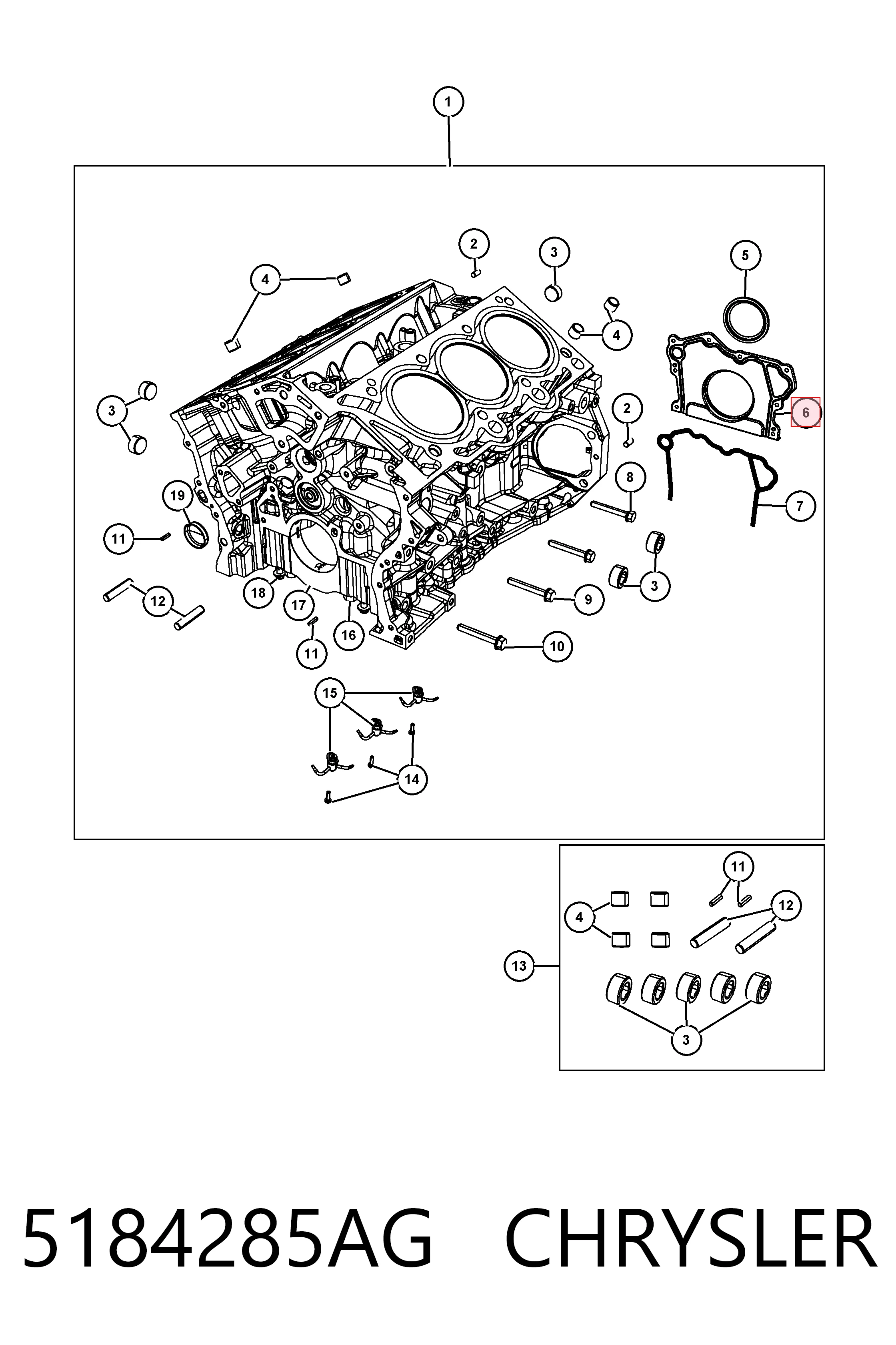 5184285AG Chrysler Anillo retén cigüeñal