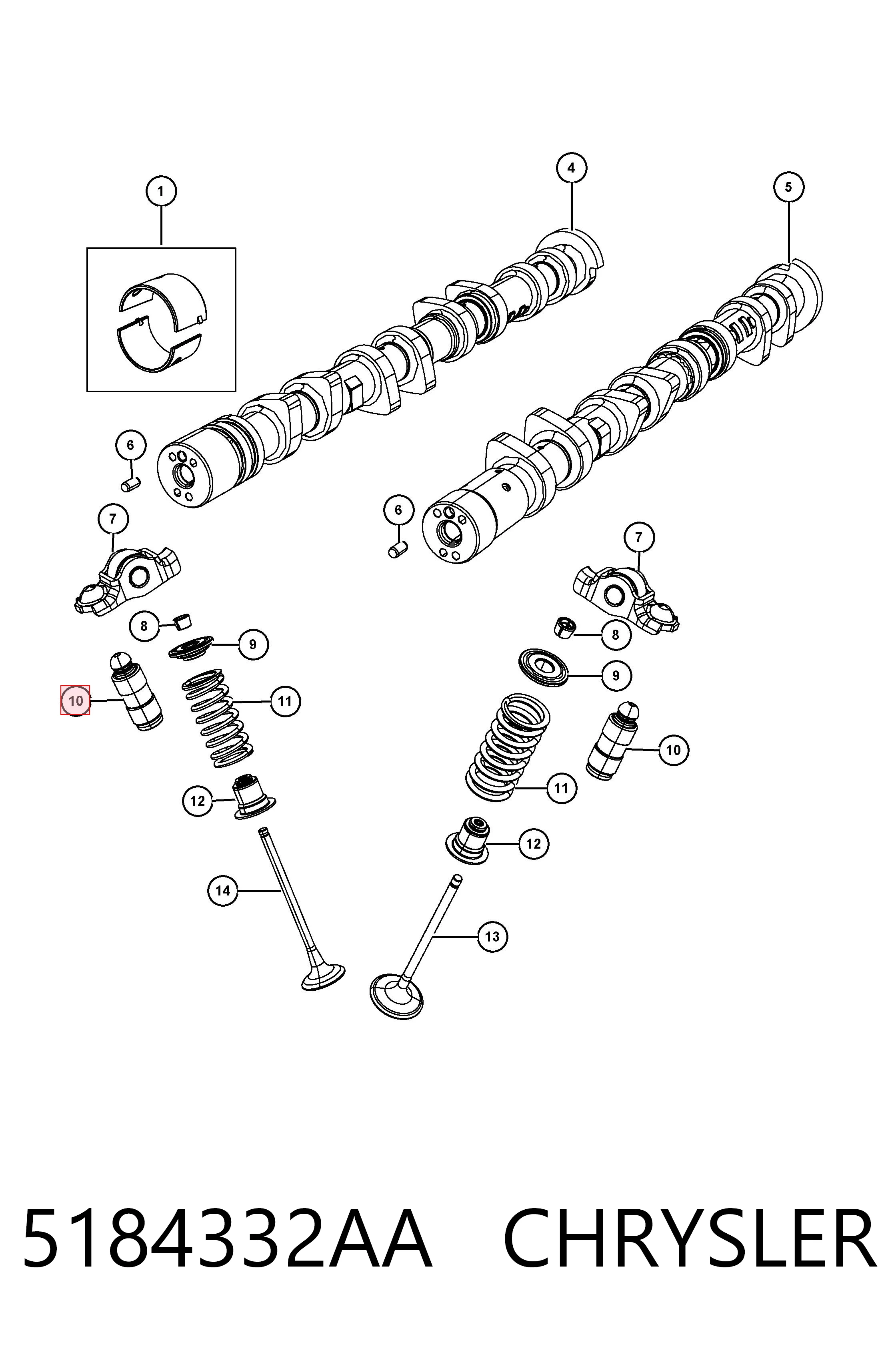 5184332AA Chrysler Taqués de motor