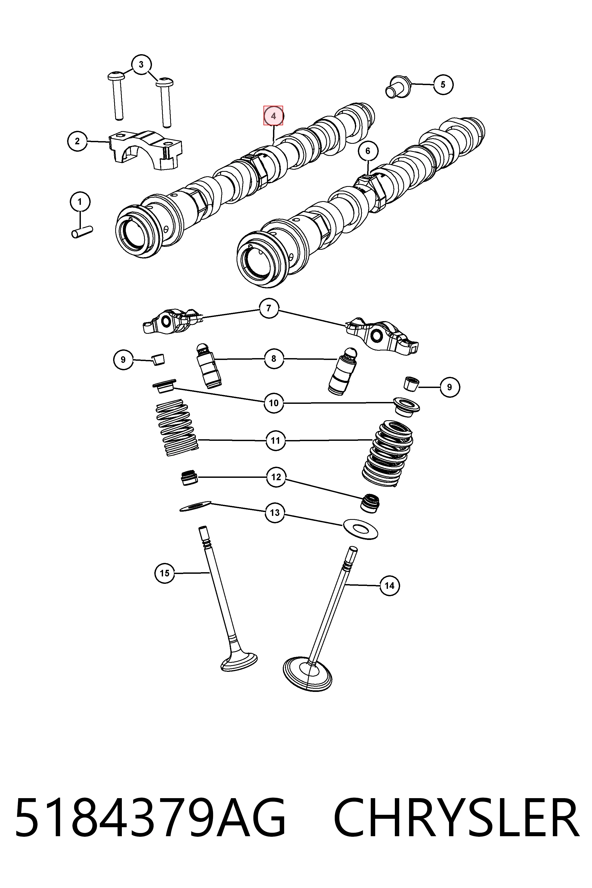Árbol de levas de admisión izquierdo Fiat/Alfa/Lancia K05184379AH precio, desde 167,58 EUR