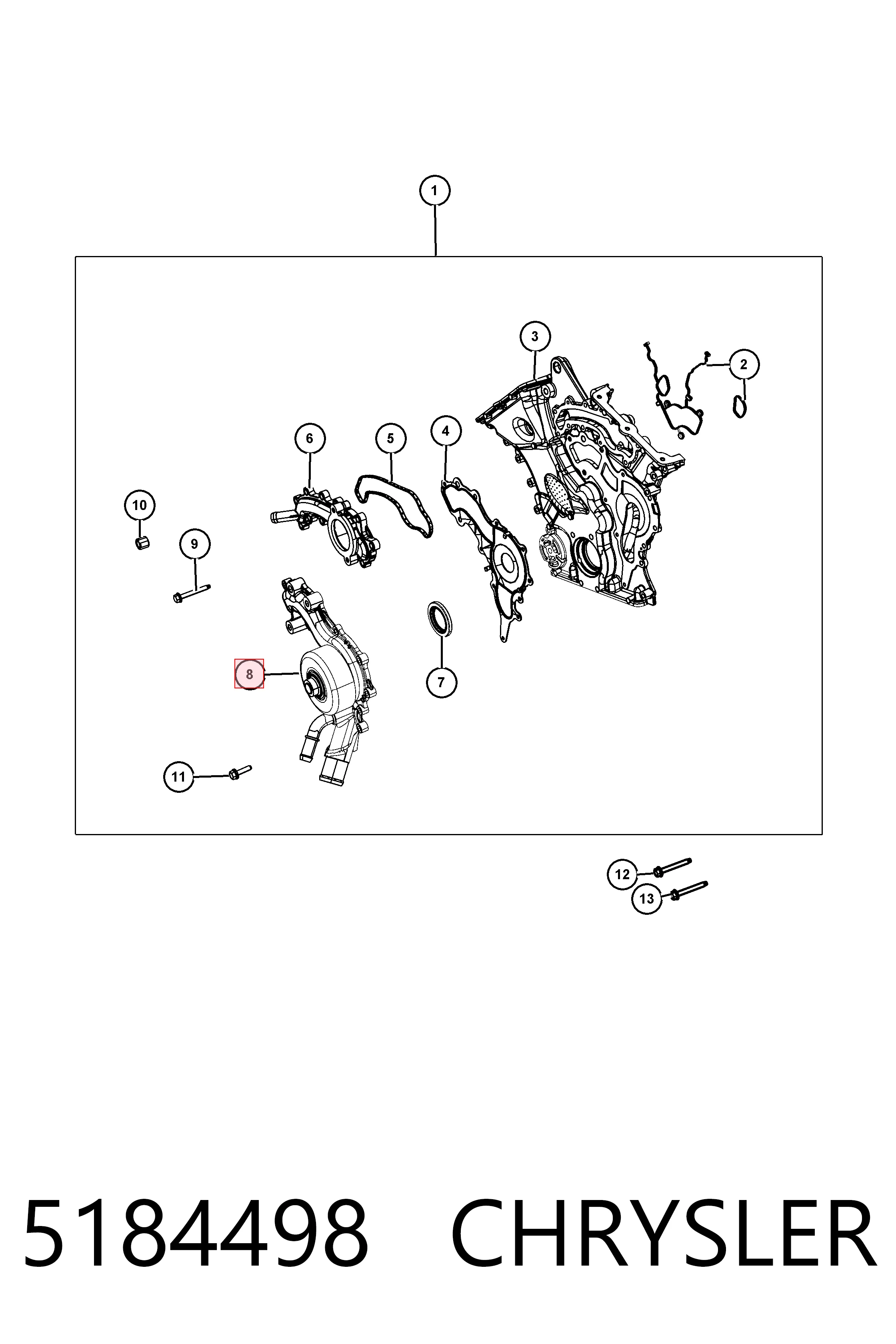 5184498 Chrysler Bomba refrigerante coche