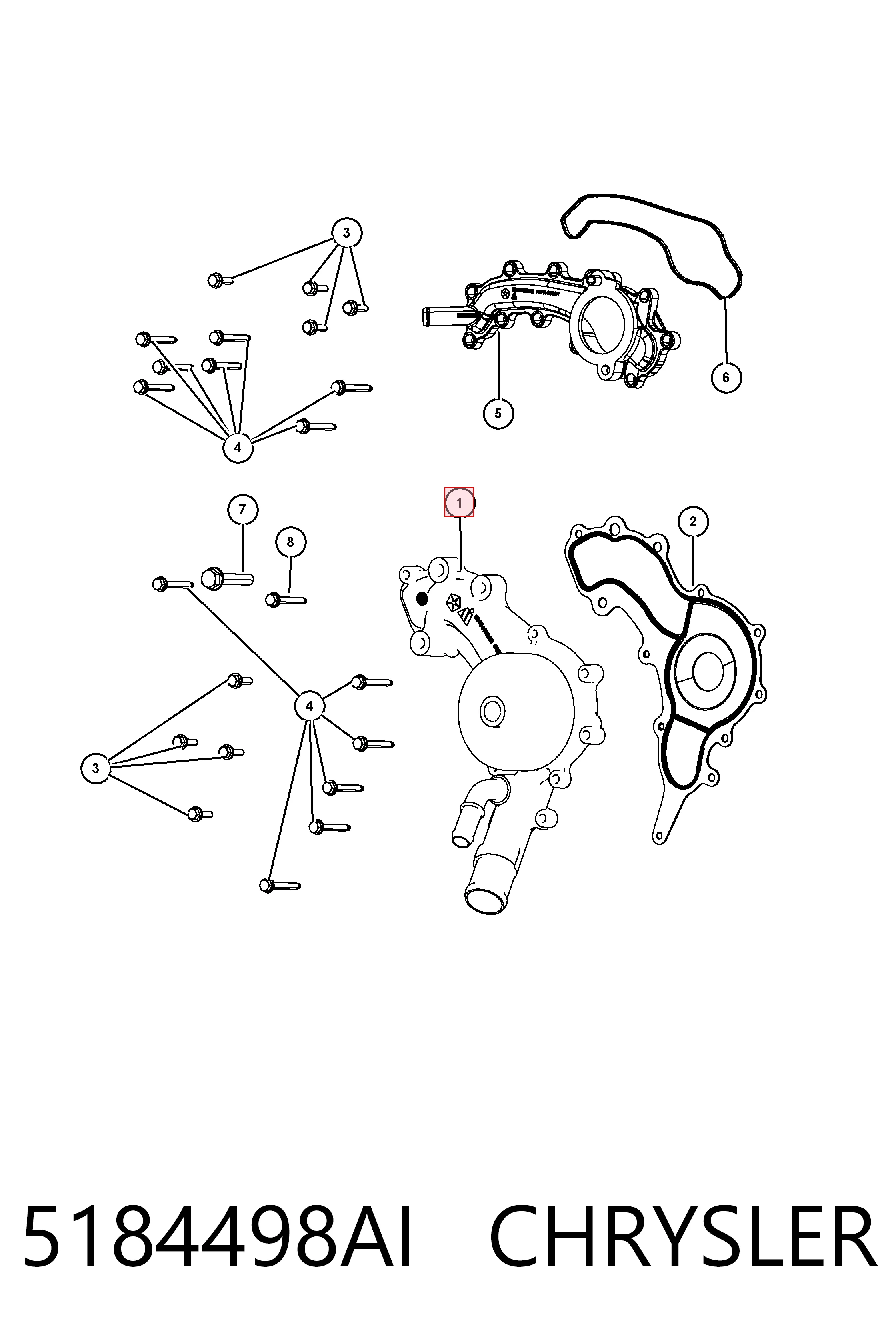 5184498AI Chrysler Bomba refrigerante coche