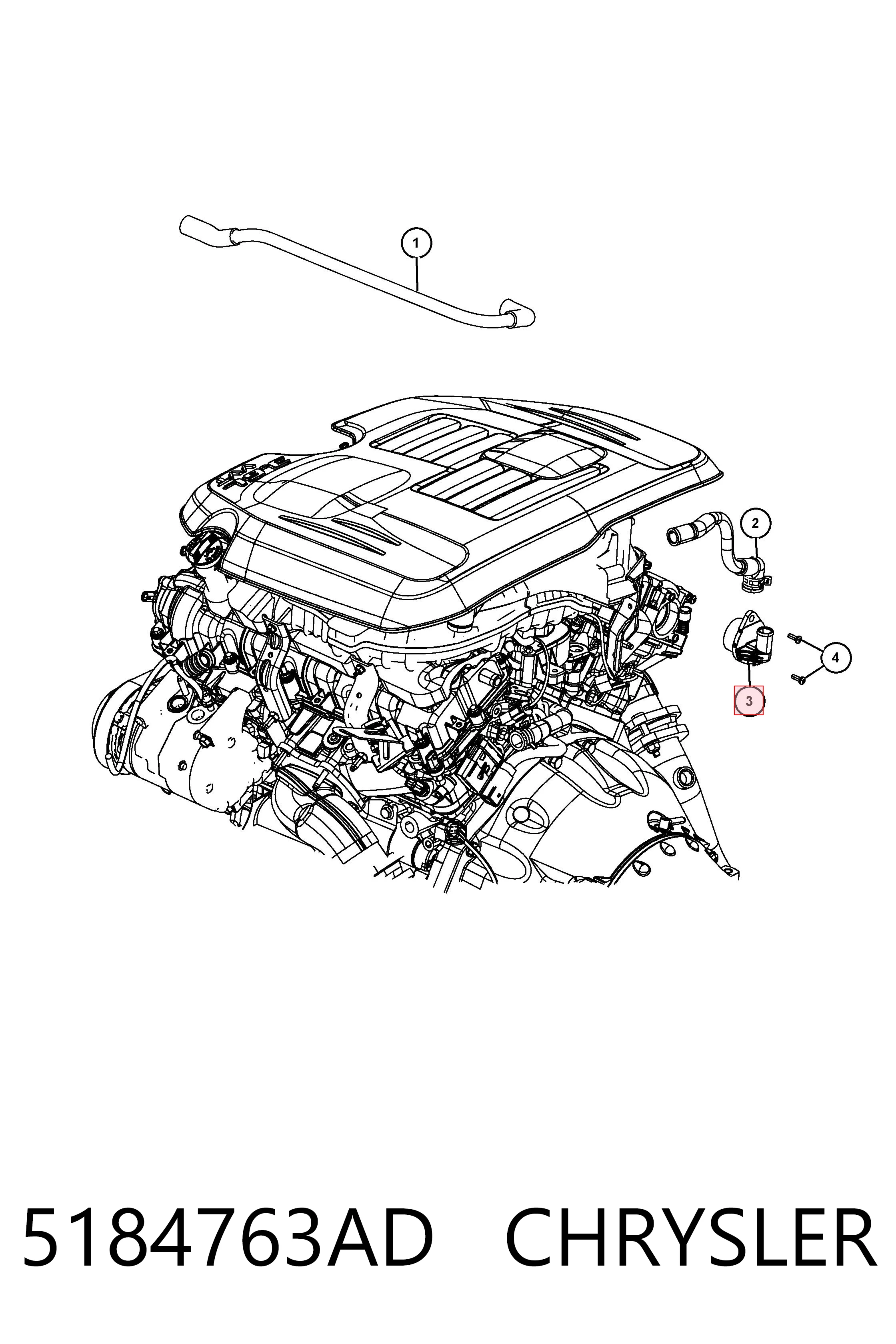 Válvula PCV K05184763AD Fiat/Alfa/Lancia