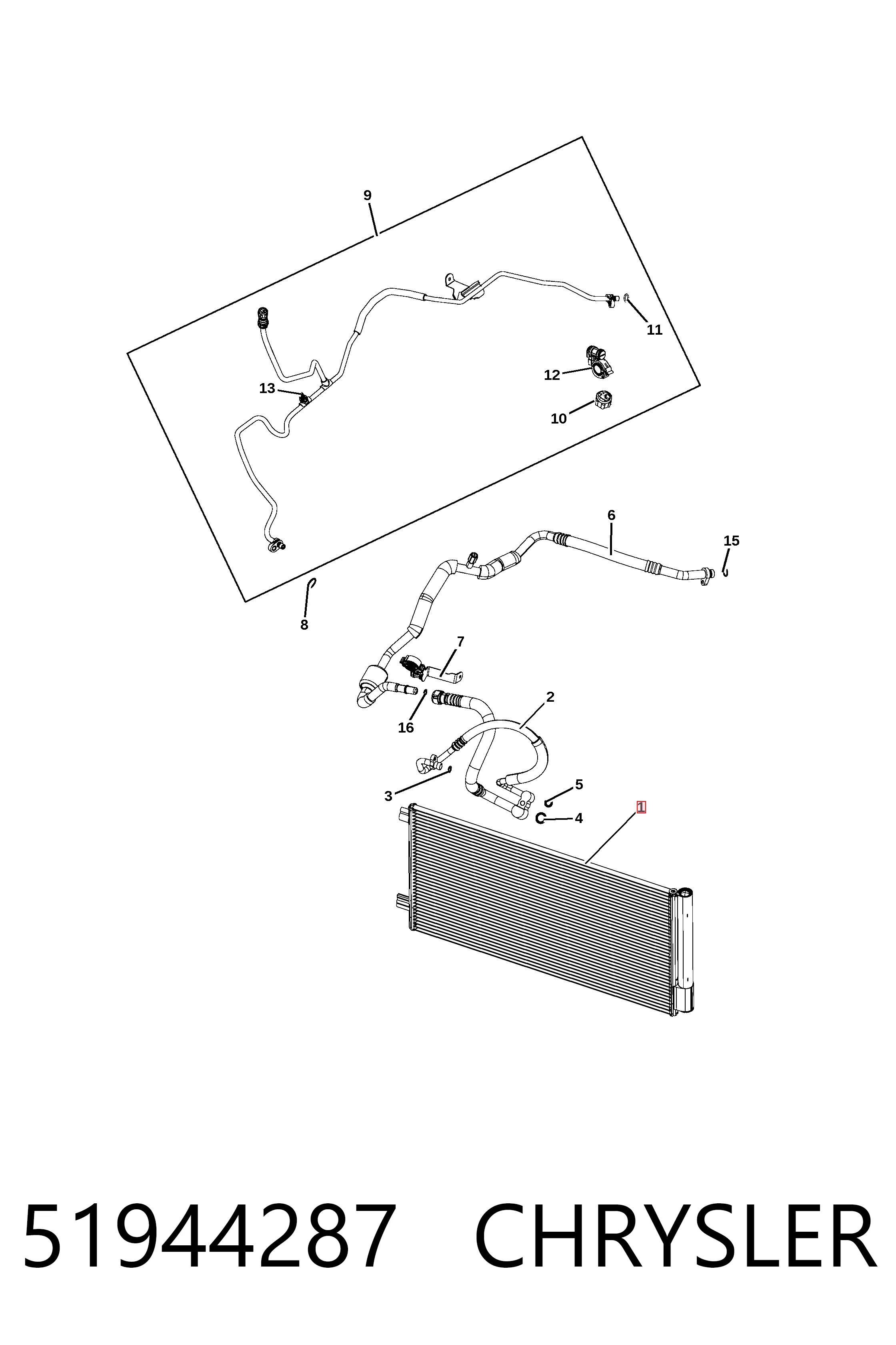 84397526 Opel Radiador de aire acondicionado