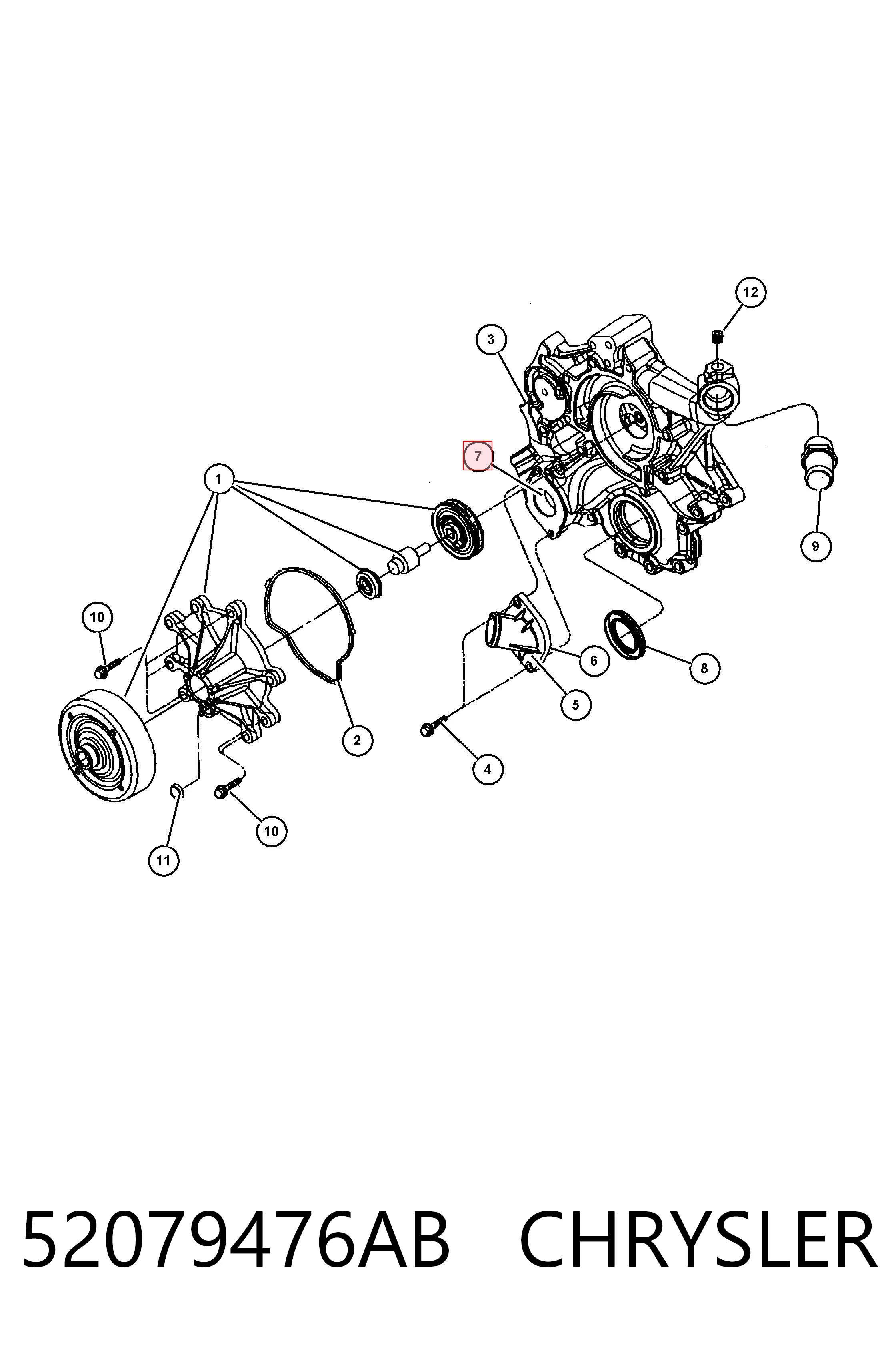 52079476AB Chrysler Termostato de agua