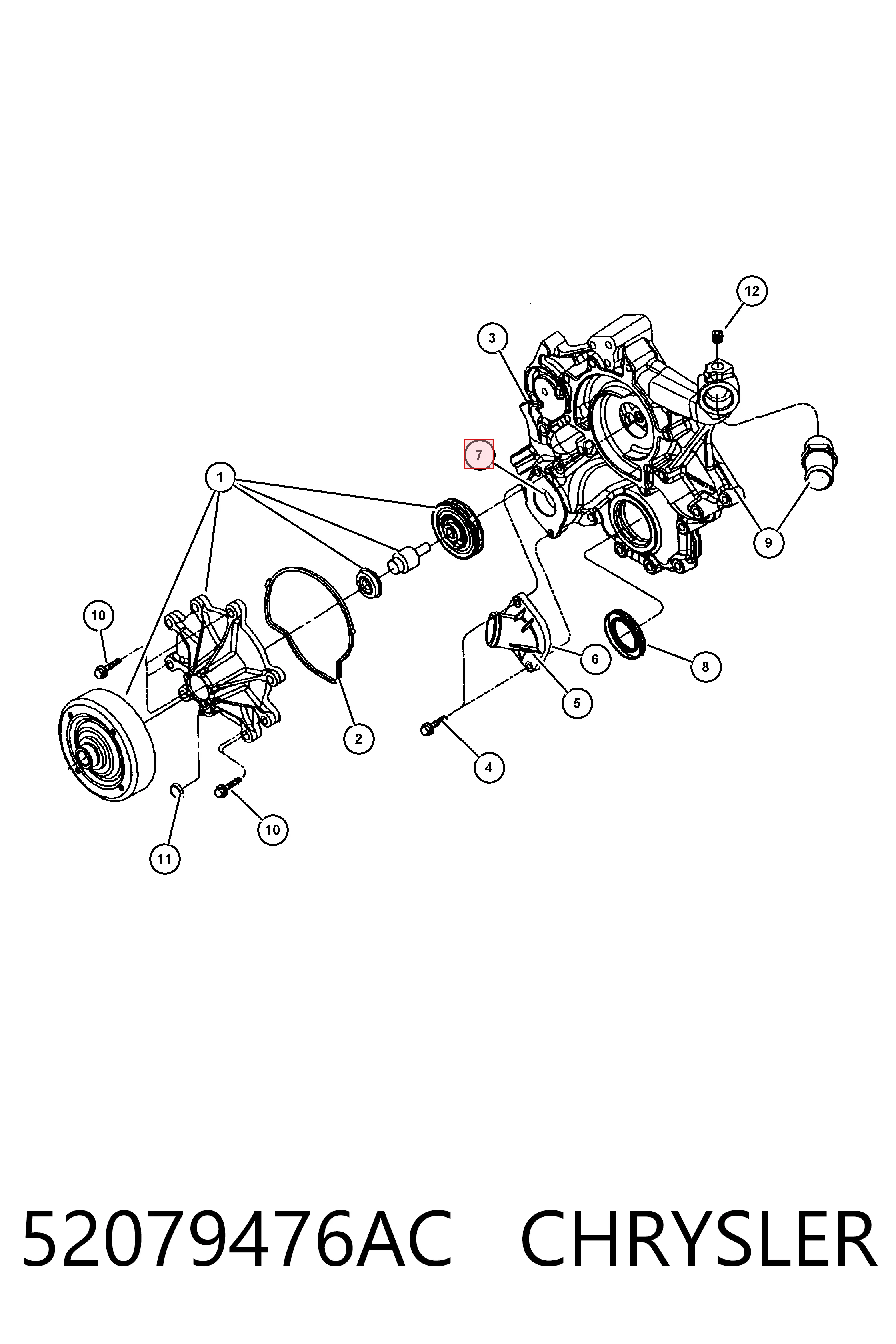 52079476AC Chrysler Termostato de agua