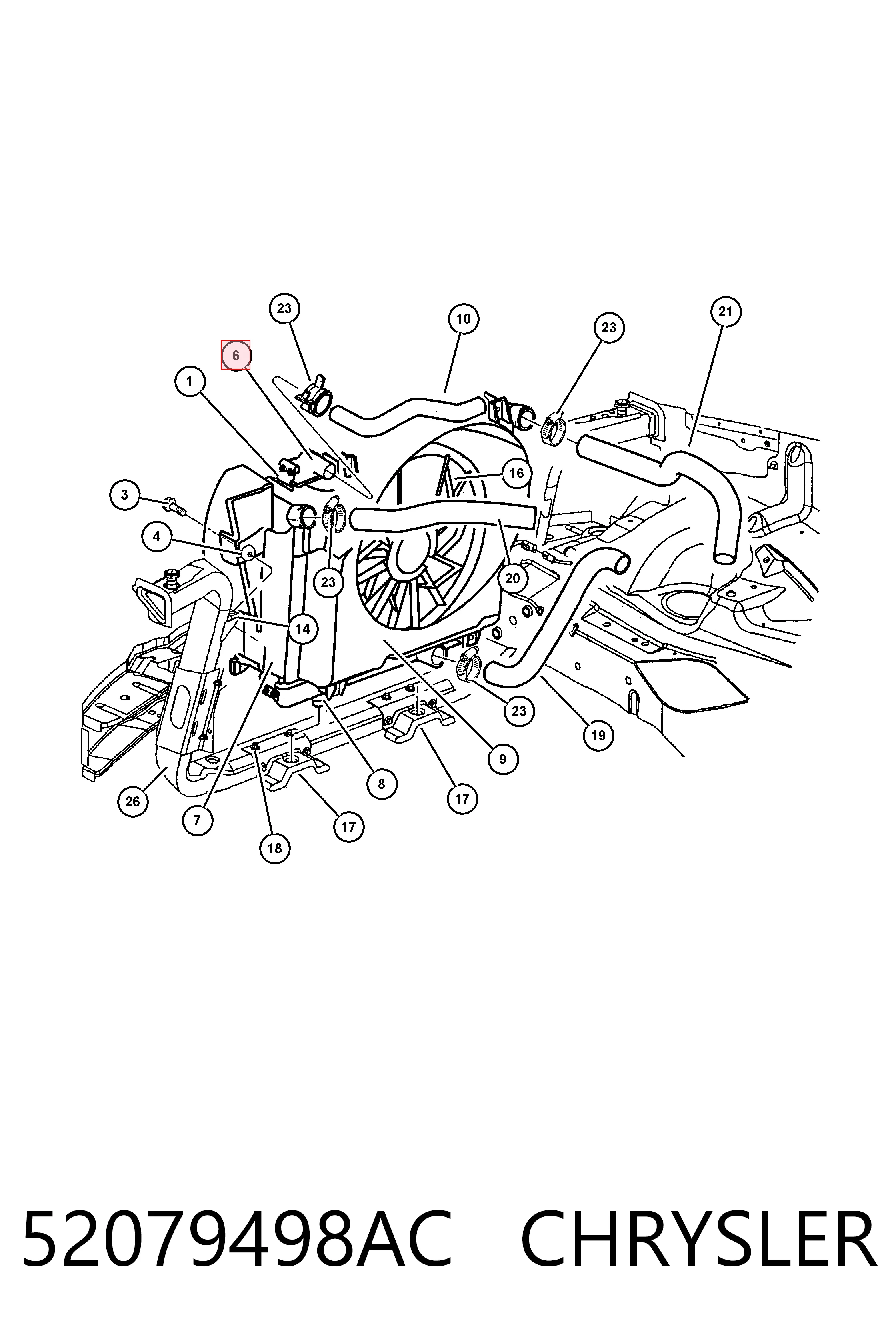 Radiador K52079498AC Fiat/Alfa/Lancia