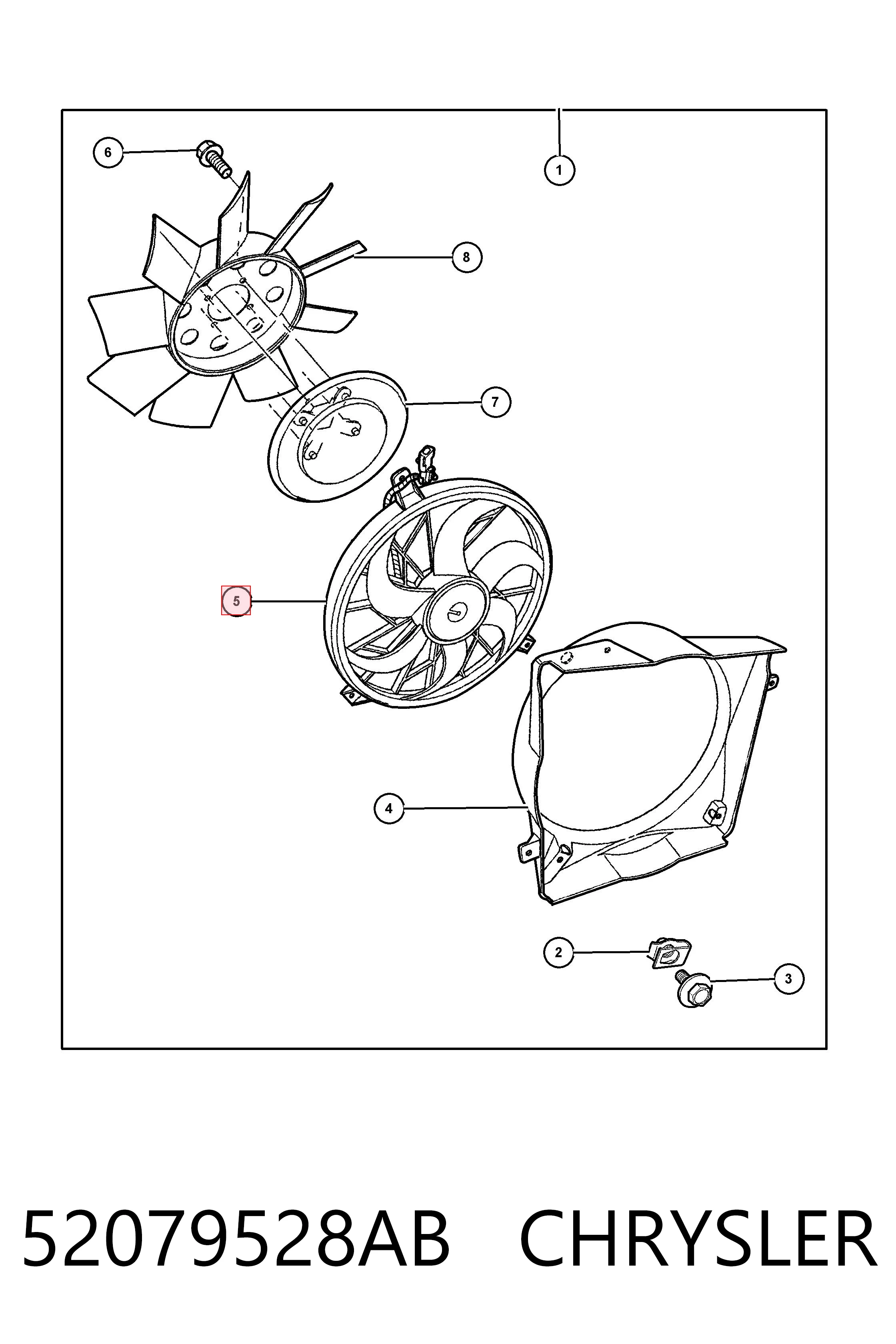 52079528AB Chrysler Electroventilador del motor