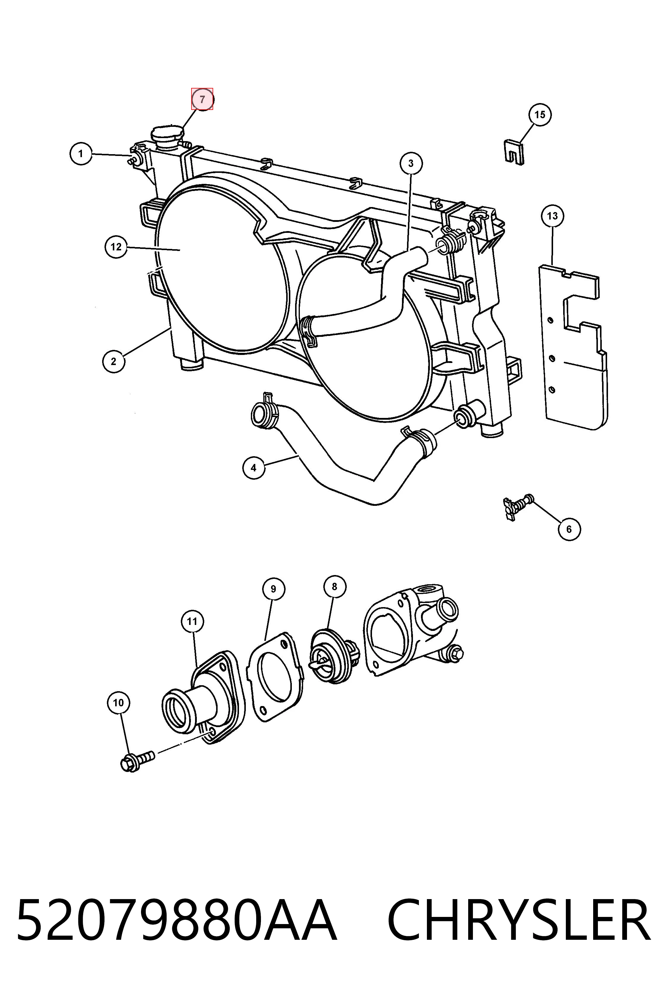 52079880AA Chrysler Tapa de radiador