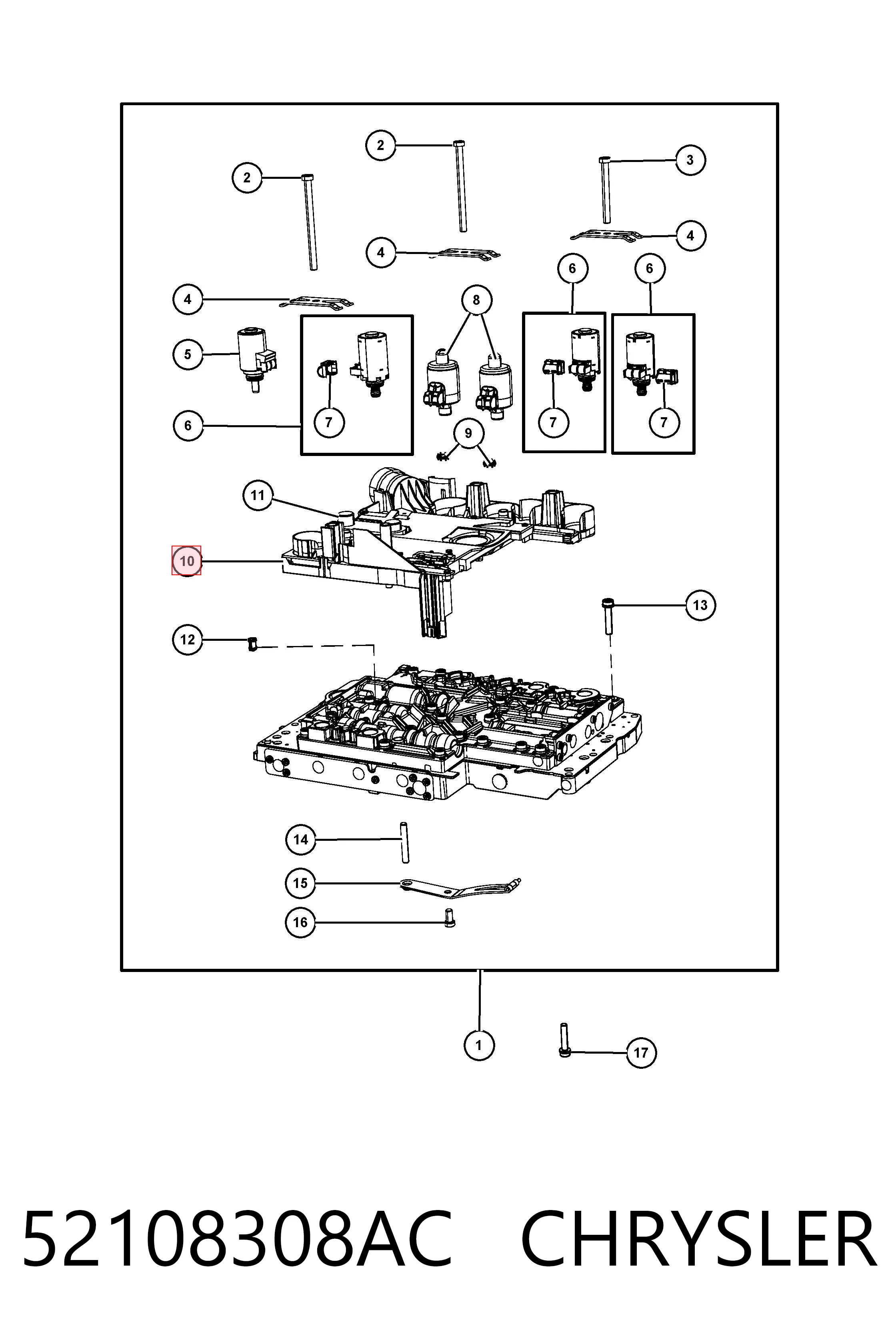 52108308AC Chrysler Placa electrónica de transmisión automática
