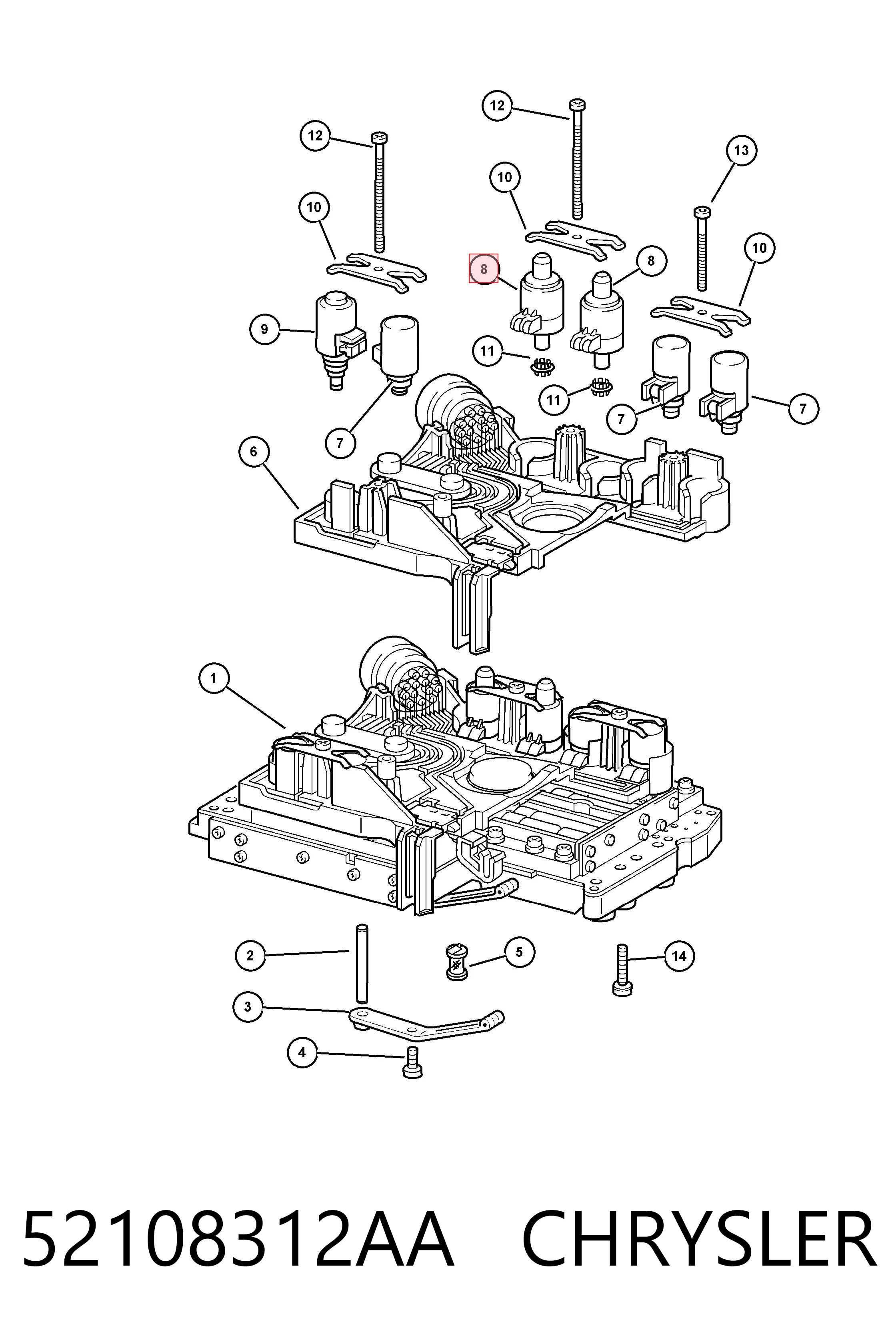 05138838AA Fiat/Alfa/Lancia Solenoide de transmisión automática