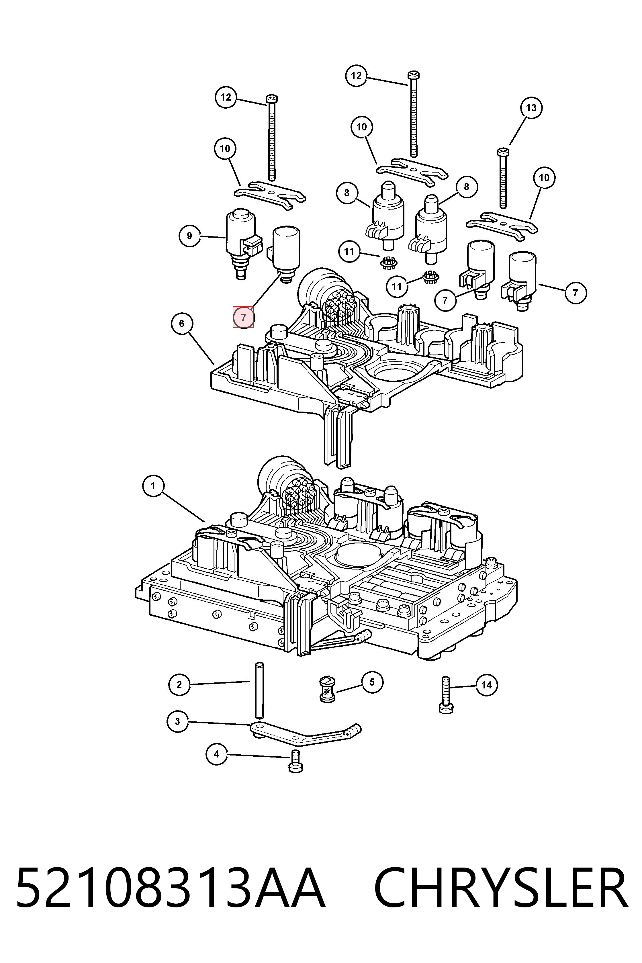 Solenoide de transmisión automática 52108313AA CHRYSLER