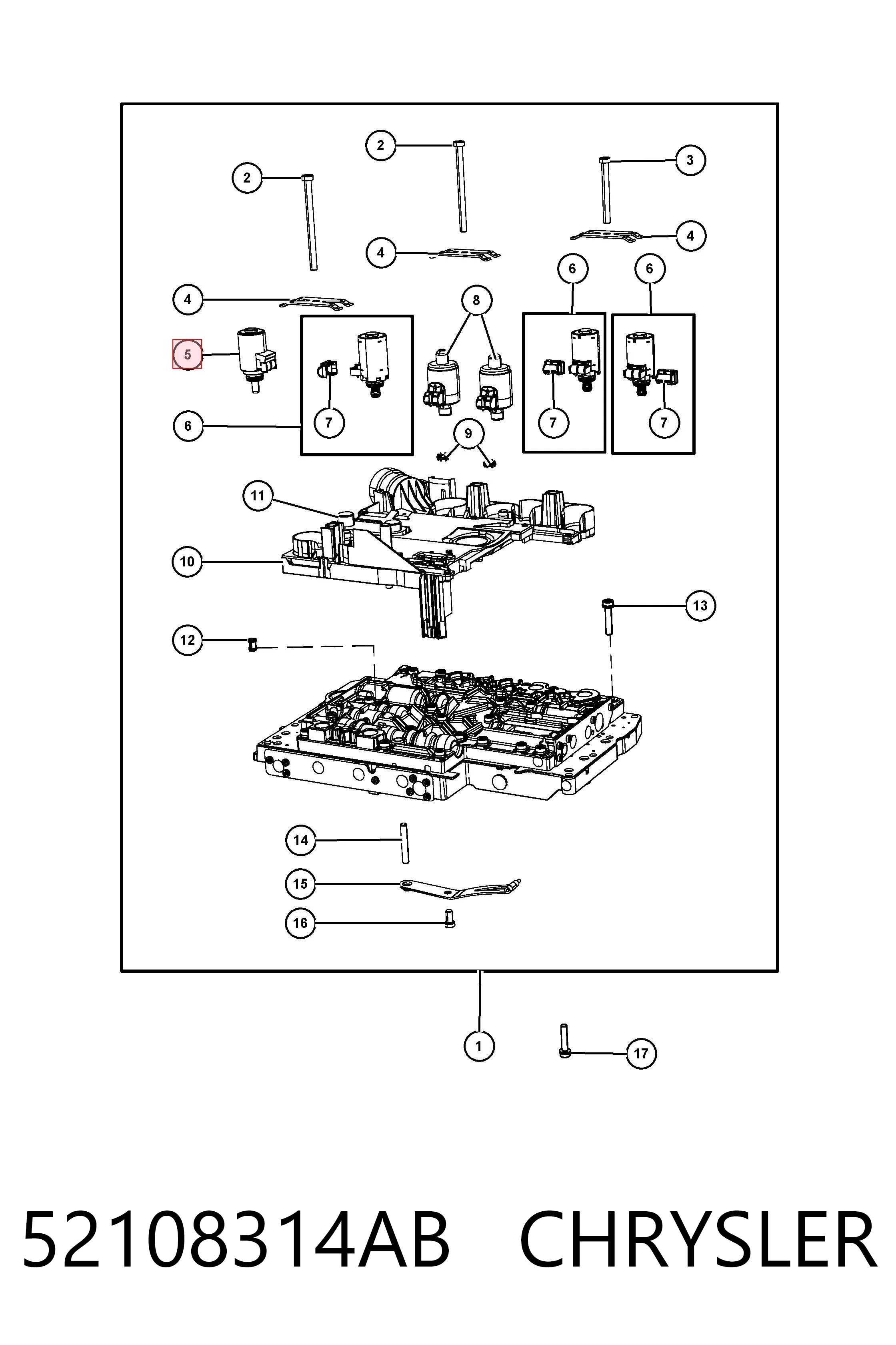 52108314AB Chrysler Solenoide de transmisión automática